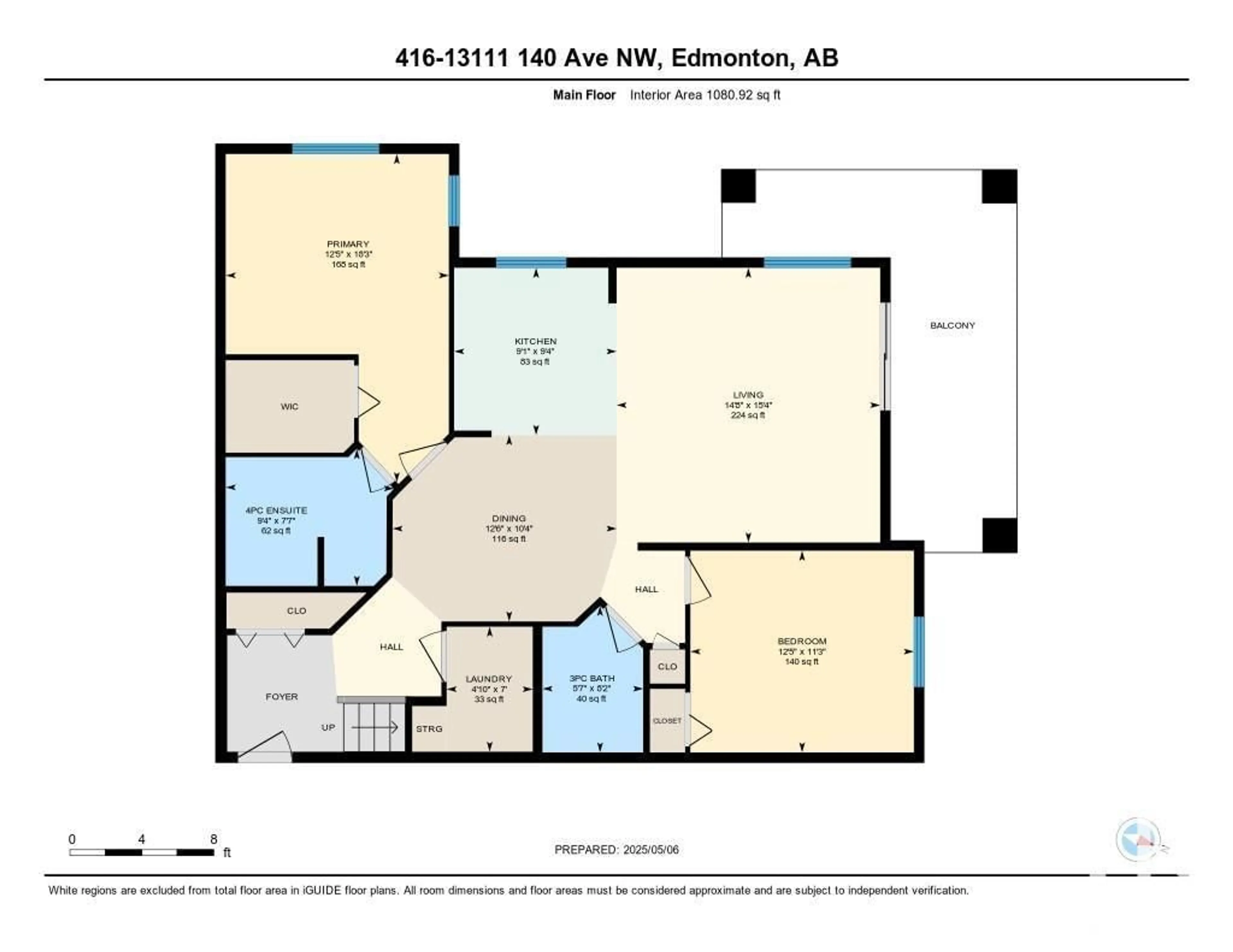 Floor plan for #416 - 13111 140 AV, Edmonton Alberta T6V0B1