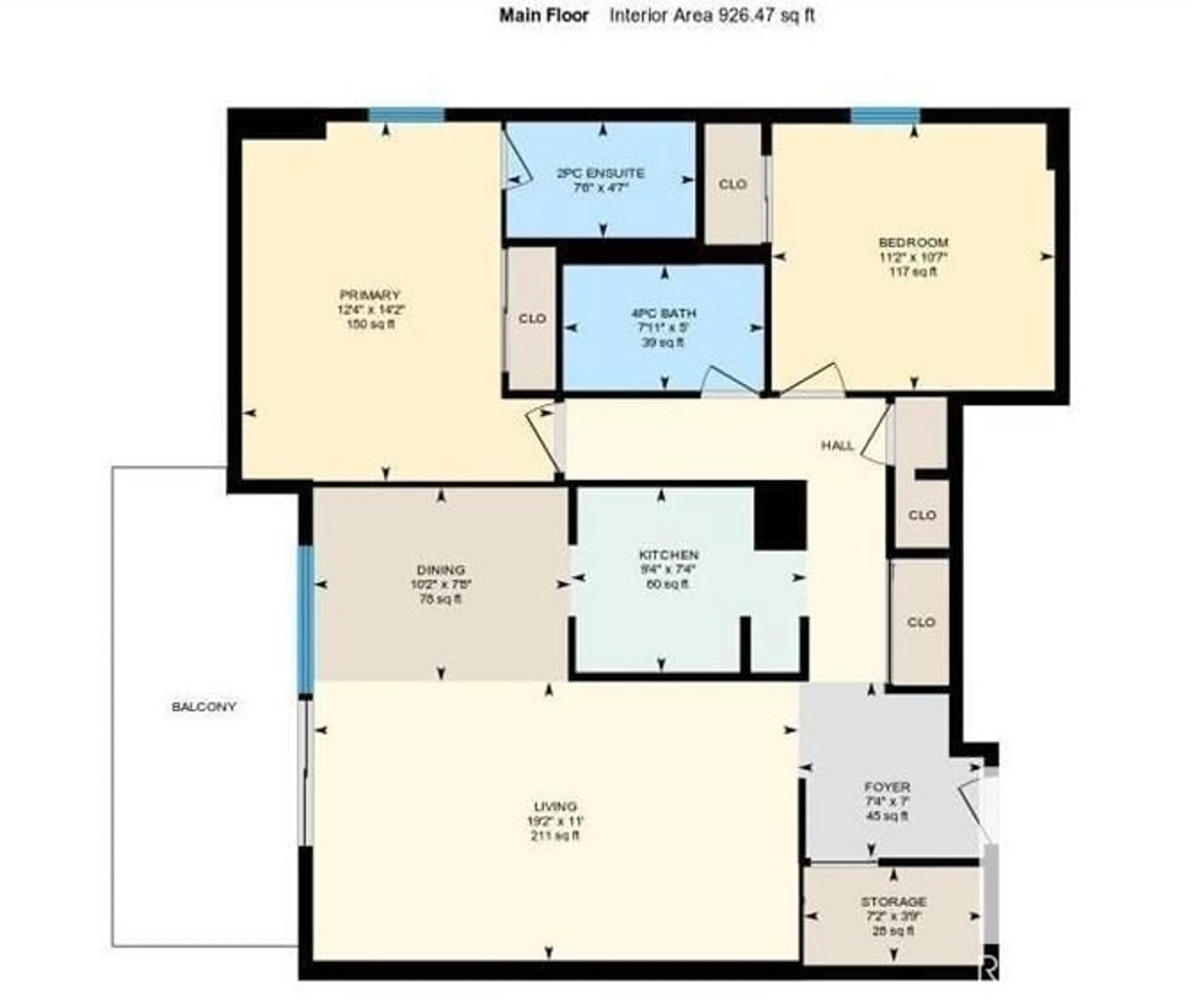 Floor plan for 1509 - 10140 120 ST, Edmonton Alberta T5K1Z8