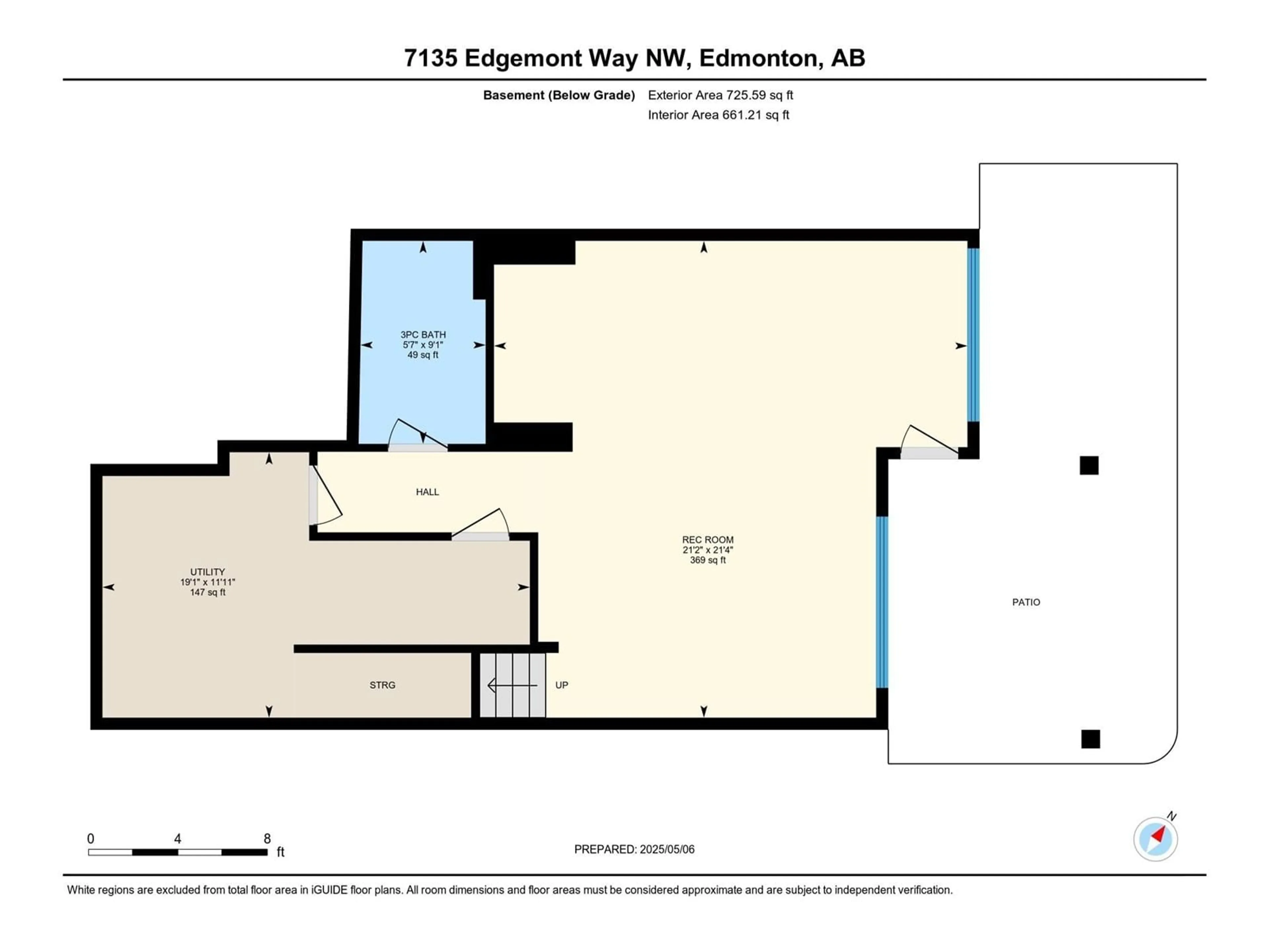 Floor plan for 7135 EDGEMONT WY, Edmonton Alberta T6M1K1