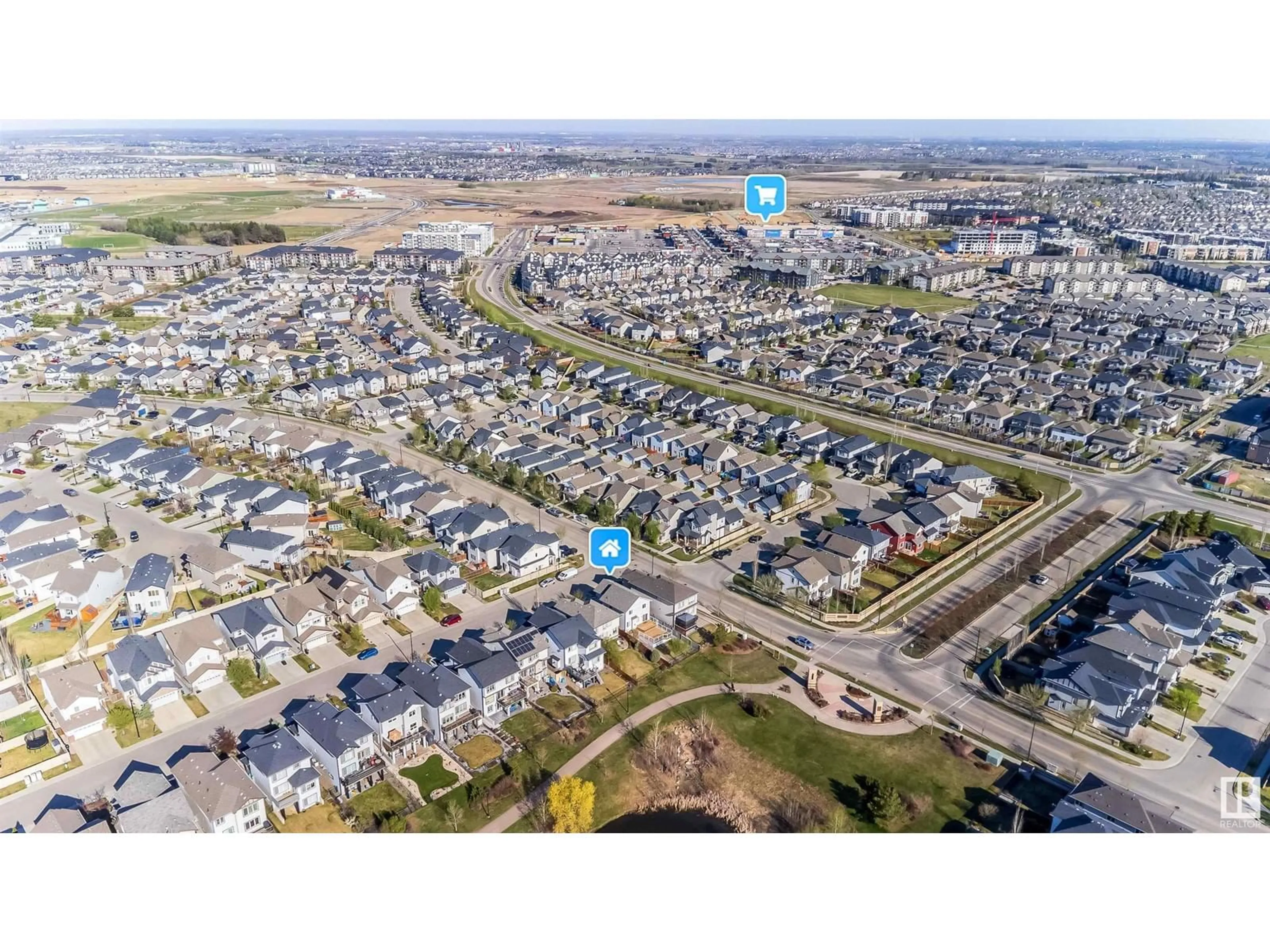 A pic from outside/outdoor area/front of a property/back of a property/a pic from drone, street for SW - 3805 AGAR GR, Edmonton Alberta T6W0W8