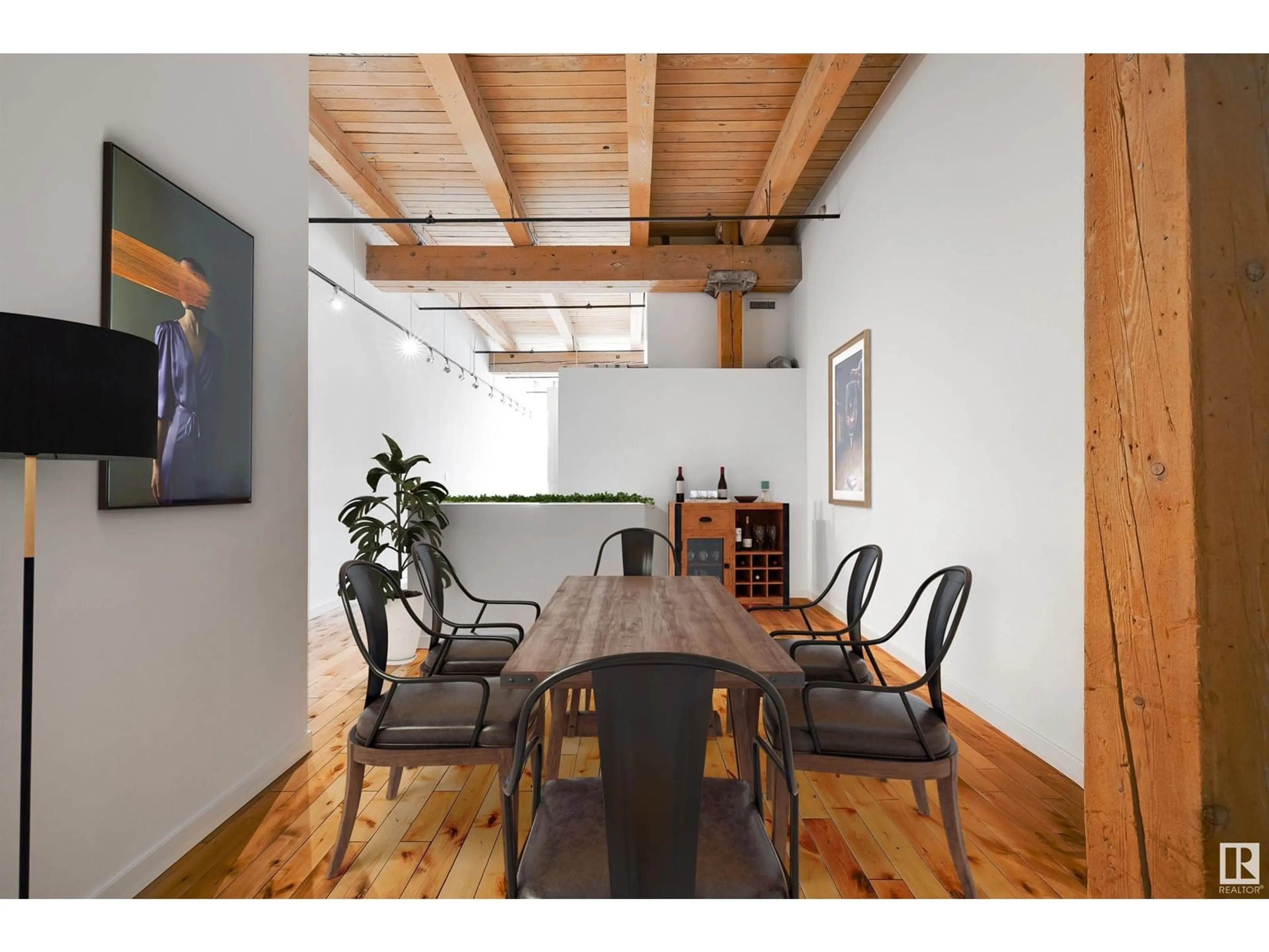 Dining room, wood/laminate floor for #104 - 10309 107 ST, Edmonton Alberta T5J1K3
