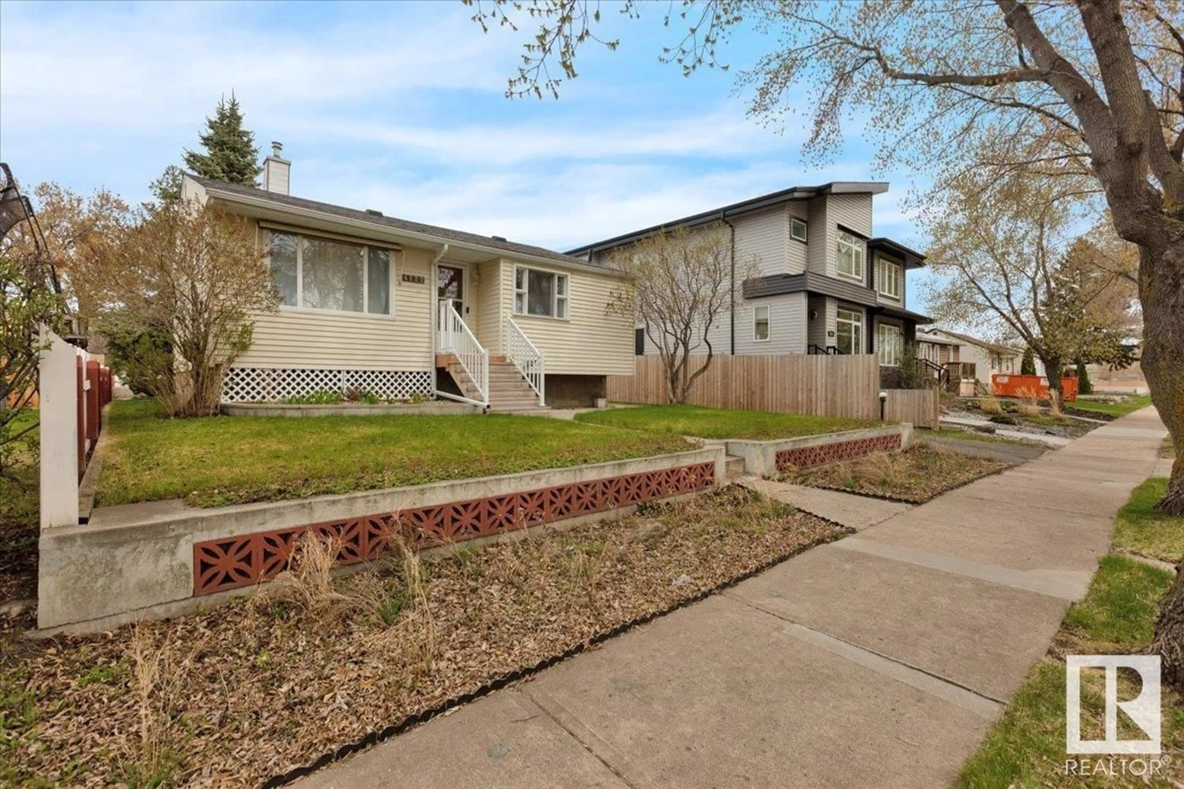 Home with brick exterior material, street for 4222 113 AV, Edmonton Alberta T5W0R5