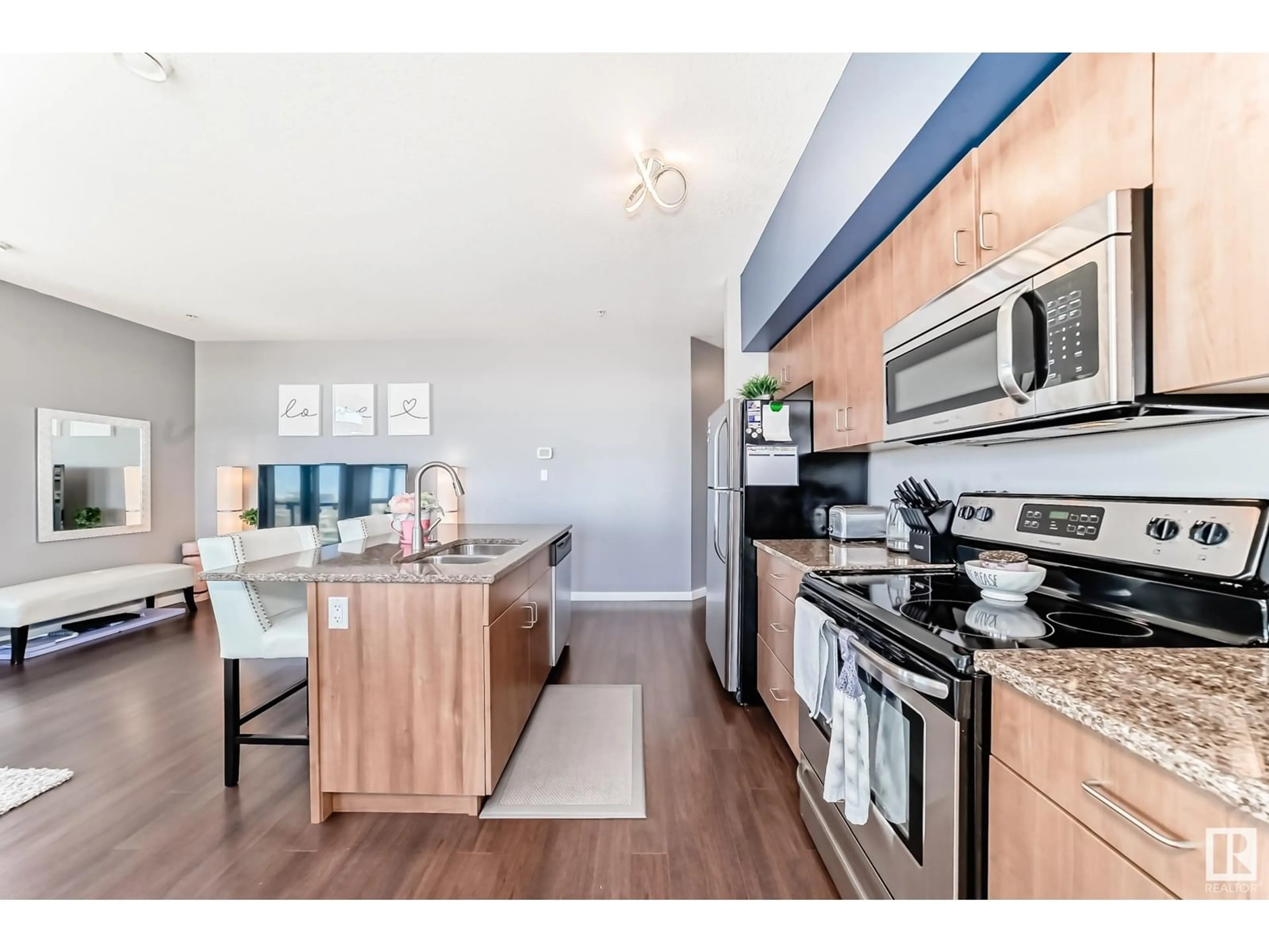 Open concept kitchen, unknown for #413 - 10518 113 ST, Edmonton Alberta T5H3H5