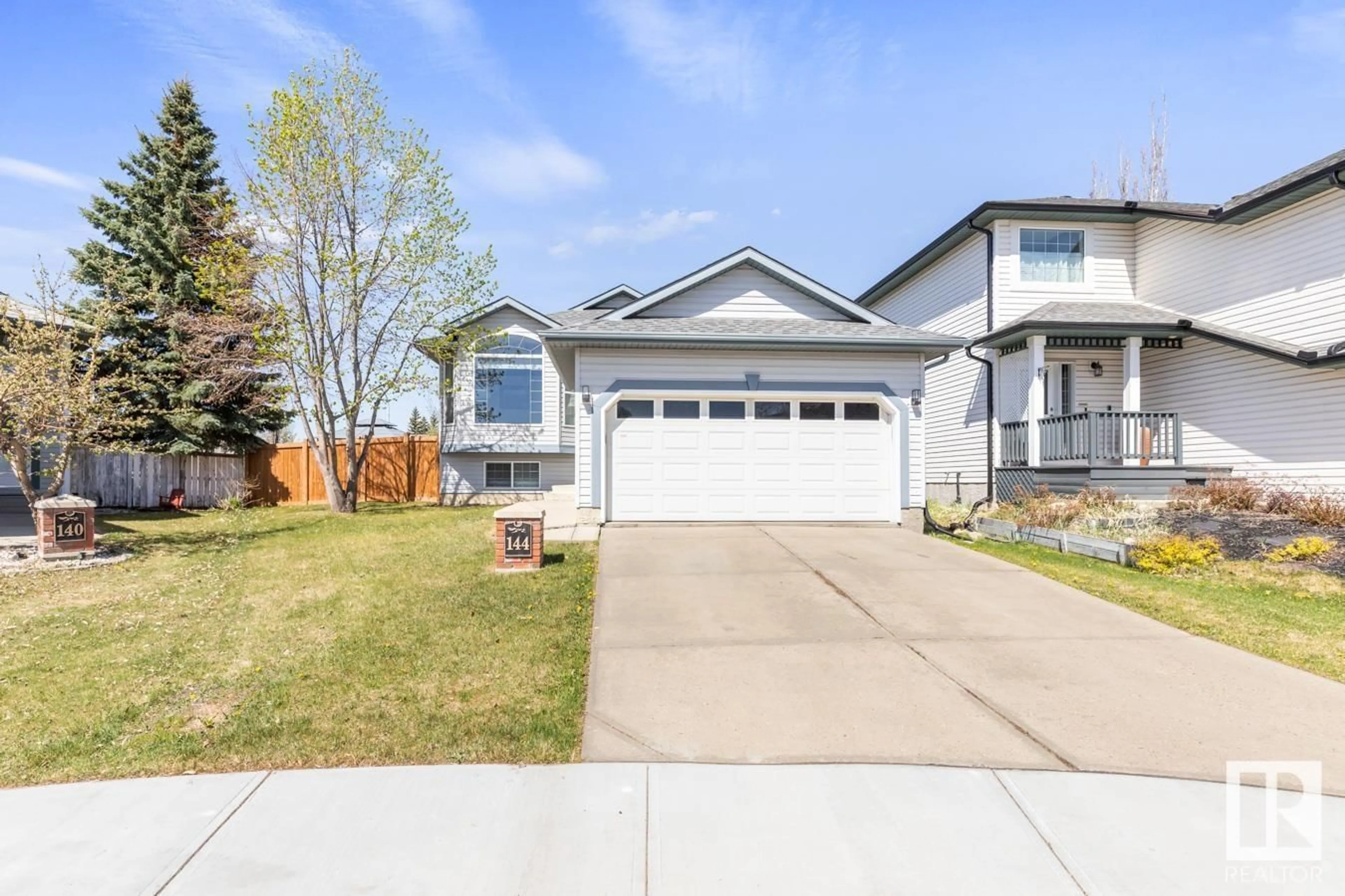 Home with vinyl exterior material, street for 144 FOXHAVEN PL, Sherwood Park Alberta T8A5Y3