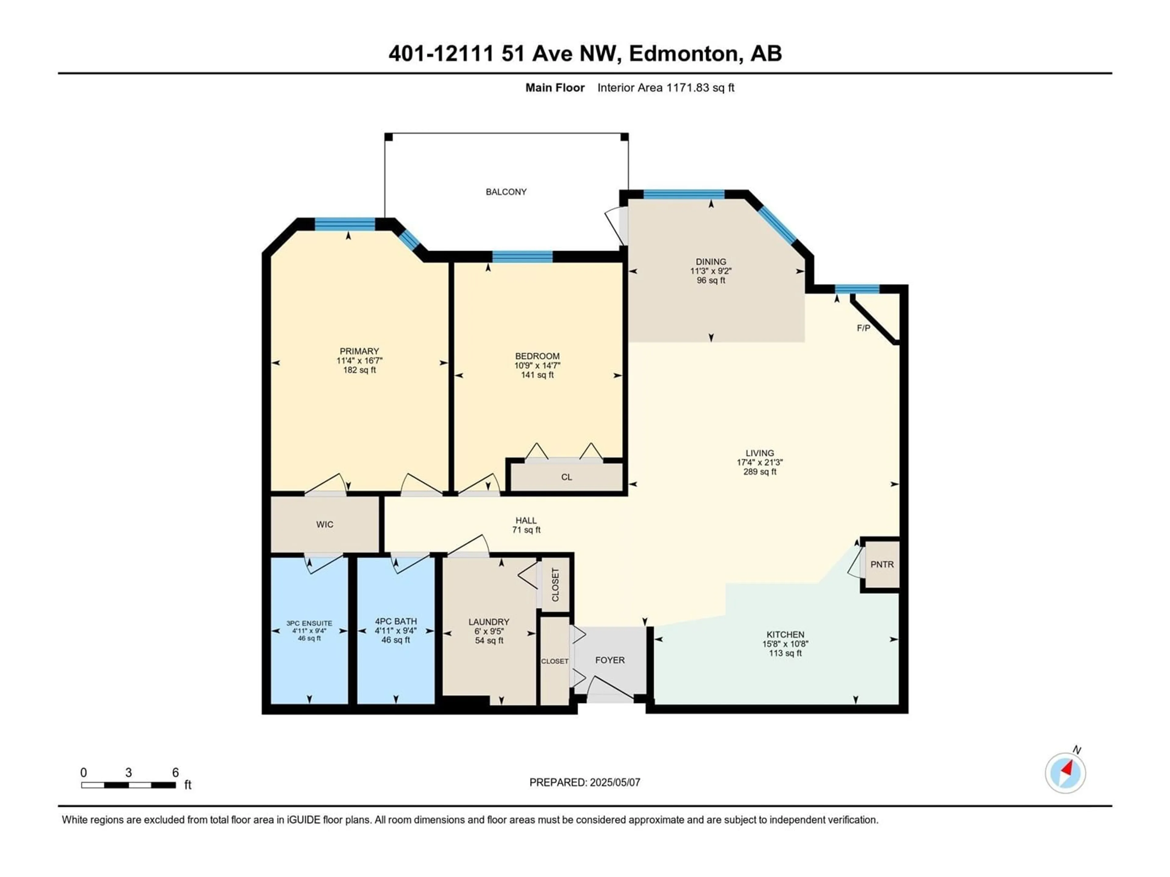 Floor plan for 401 - 12111 51 AV, Edmonton Alberta T6H6A3