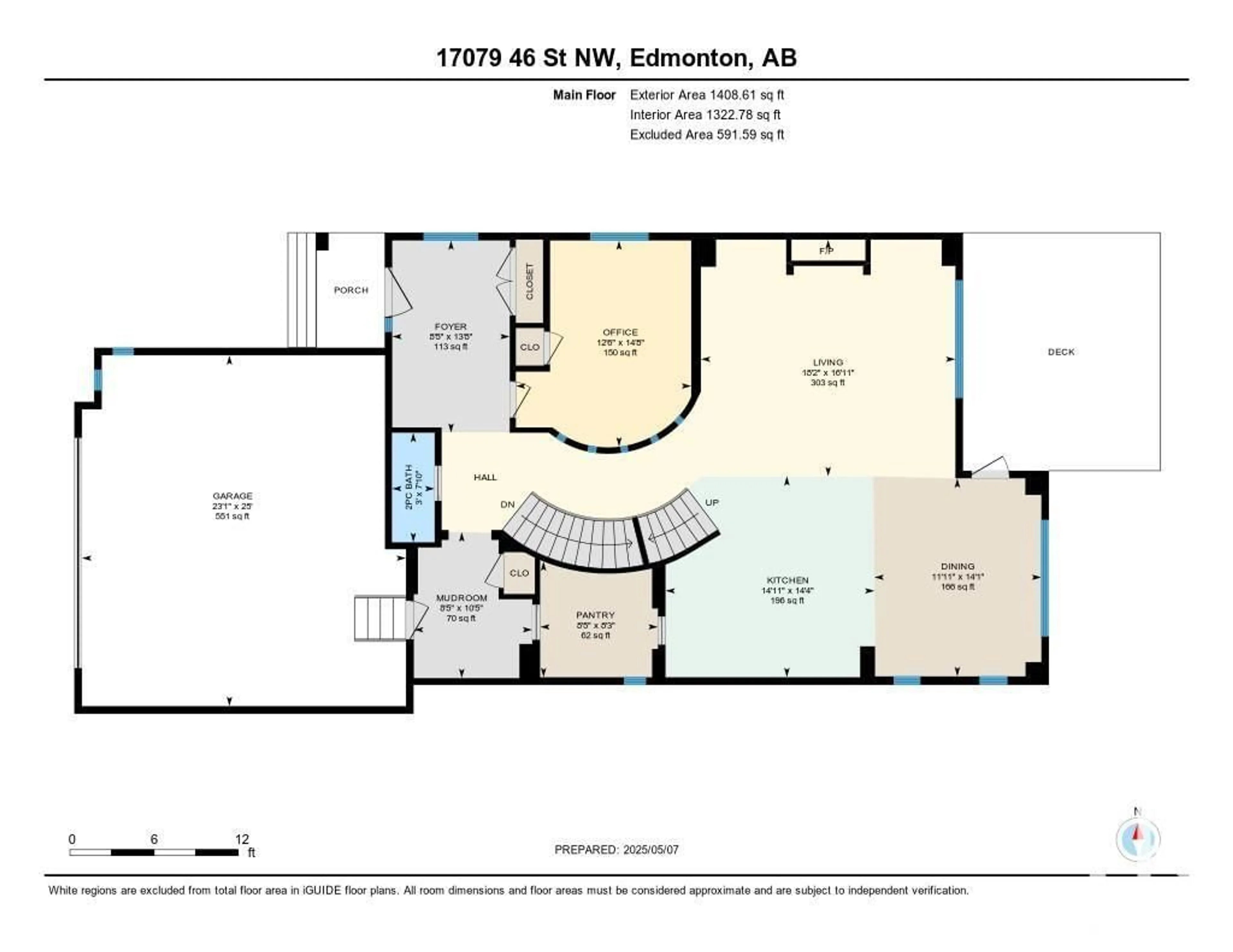 Floor plan for NW - 17079 46 ST, Edmonton Alberta T5Y4B1