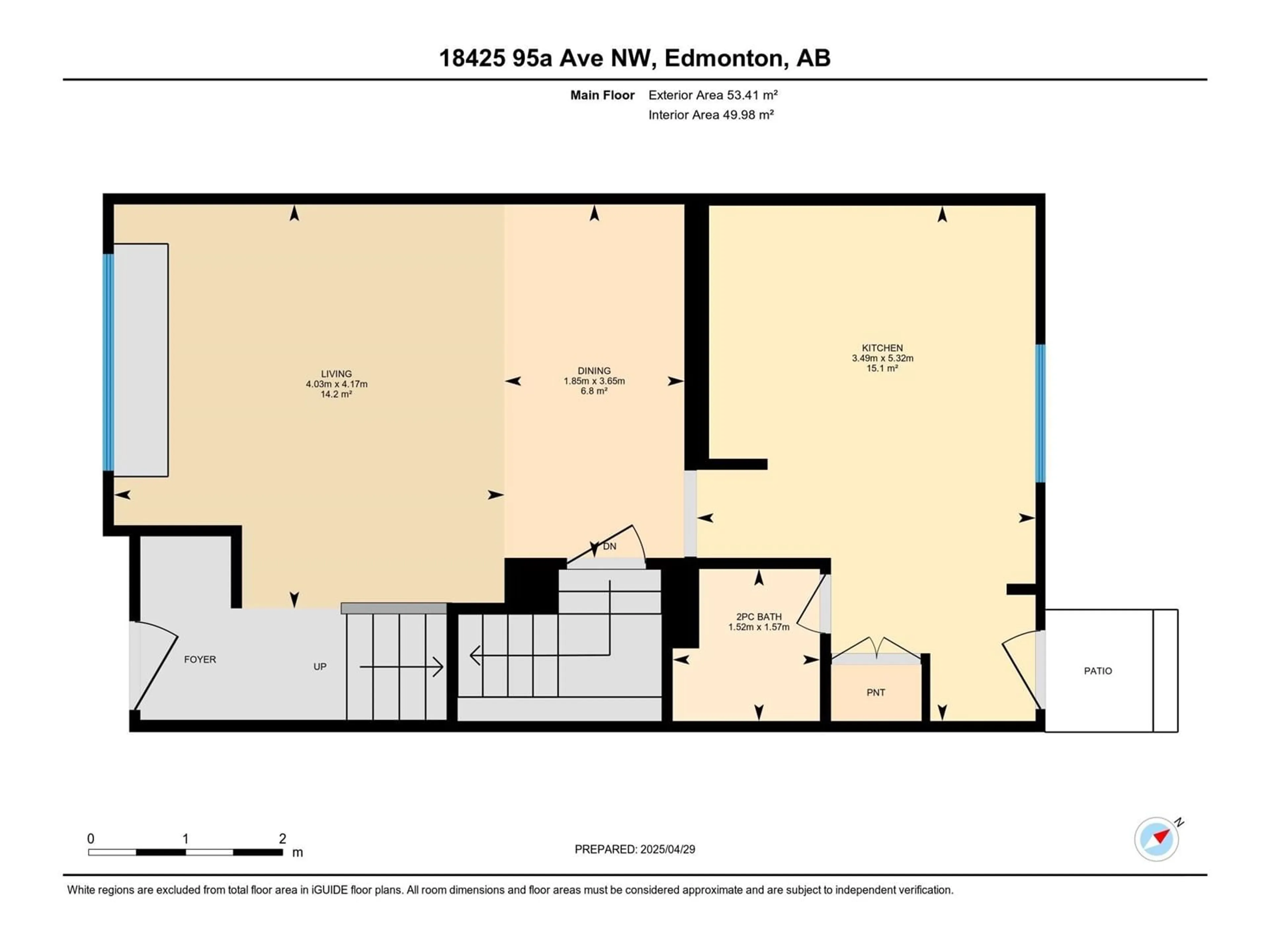 Floor plan for 18425 95A AV, Edmonton Alberta T5T3V7