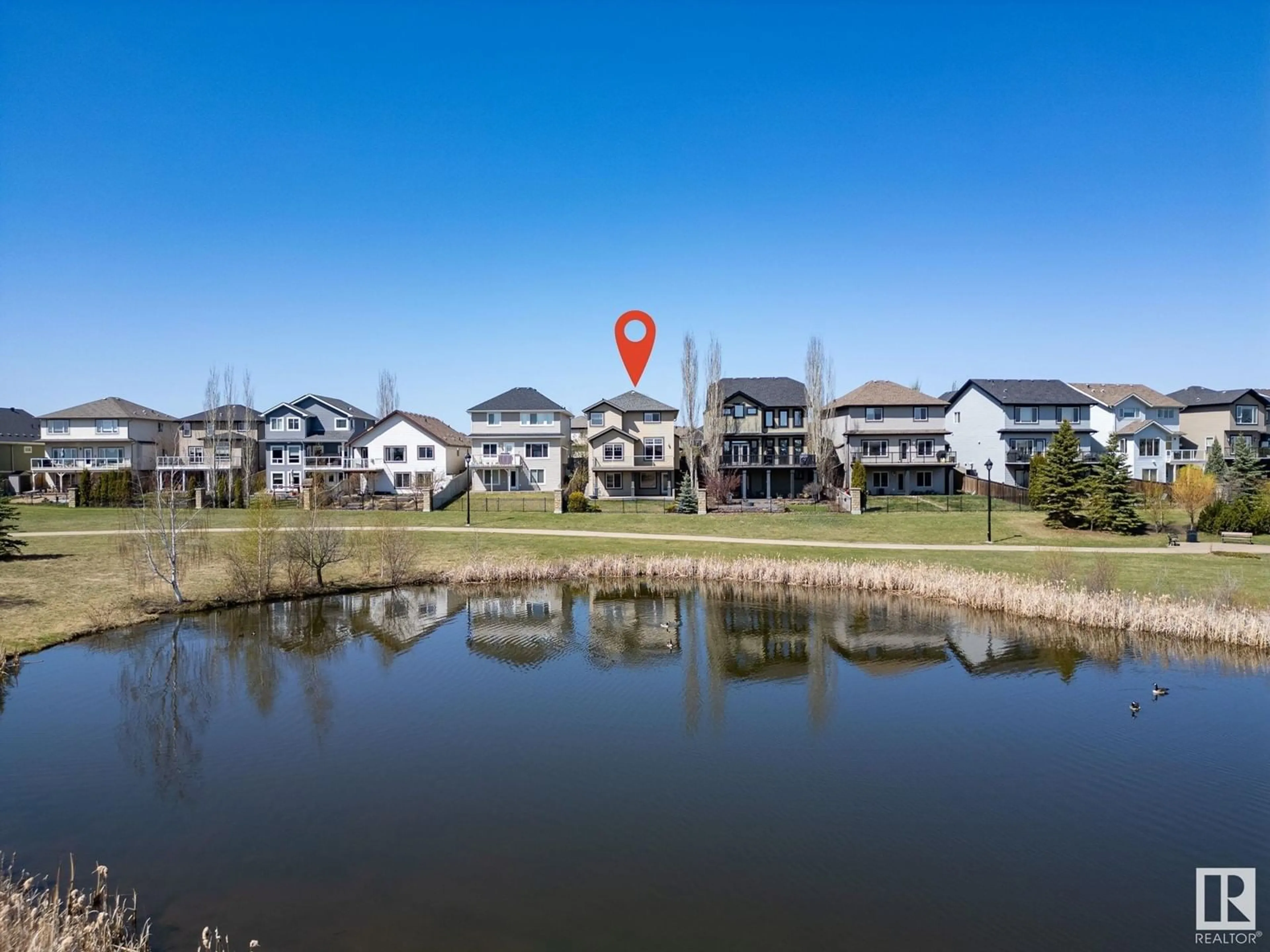 A pic from outside/outdoor area/front of a property/back of a property/a pic from drone, water/lake/river/ocean view for 7517 SPEAKER WY, Edmonton Alberta T6R0R5