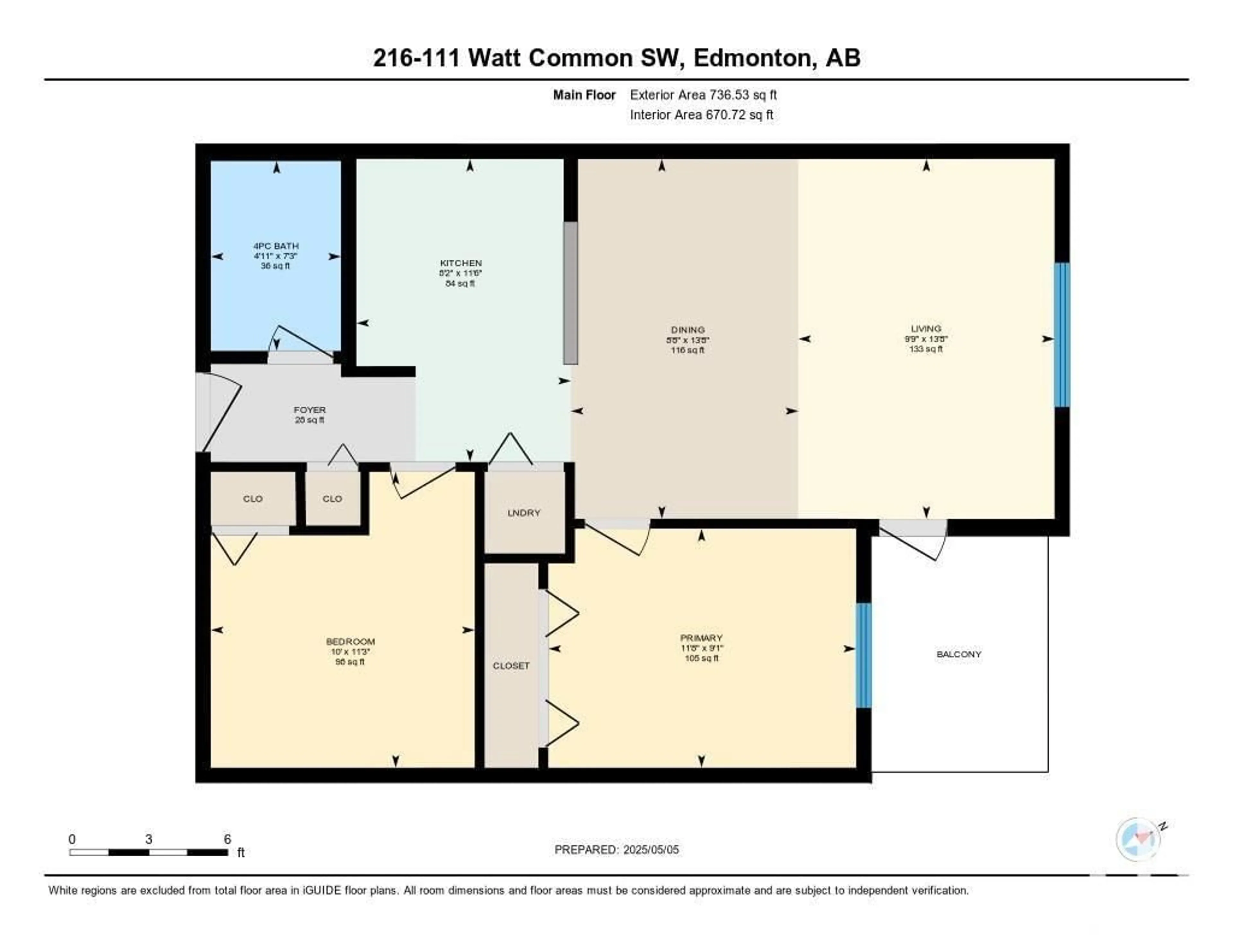 Floor plan for 216 - 111 WATT CM, Edmonton Alberta T6X2C6