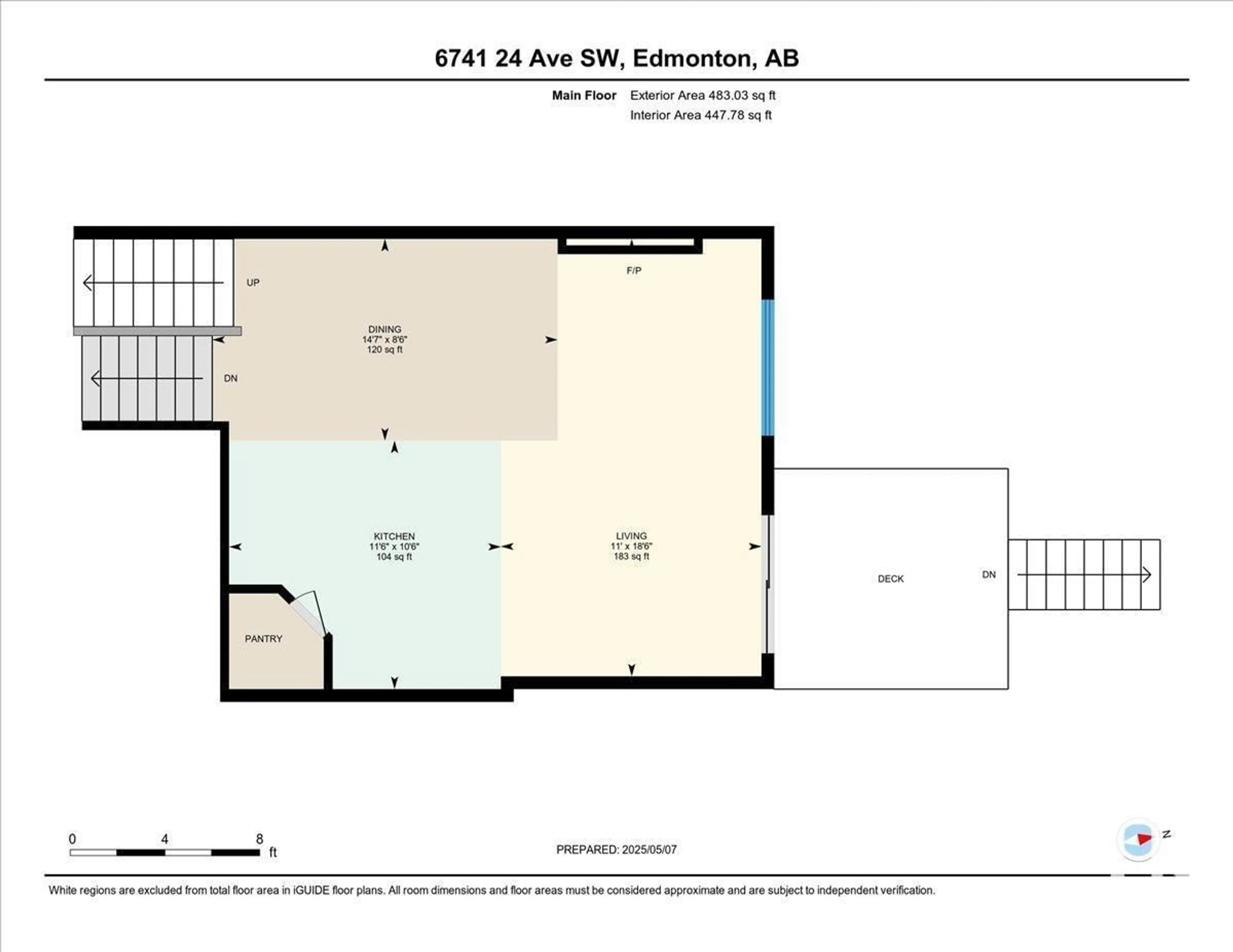 Floor plan for 6741 24 AV, Edmonton Alberta T6X2B1