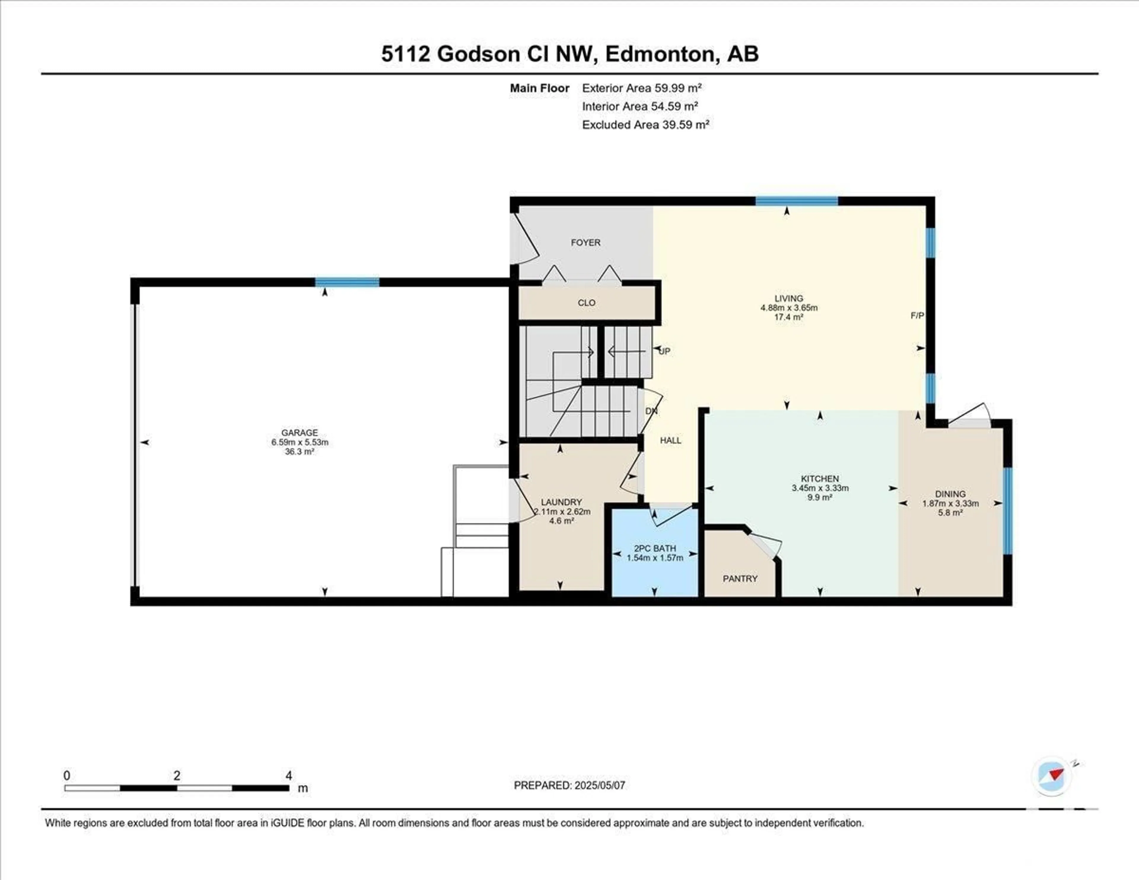 Floor plan for 5112 GODSON CL, Edmonton Alberta T5T4P7