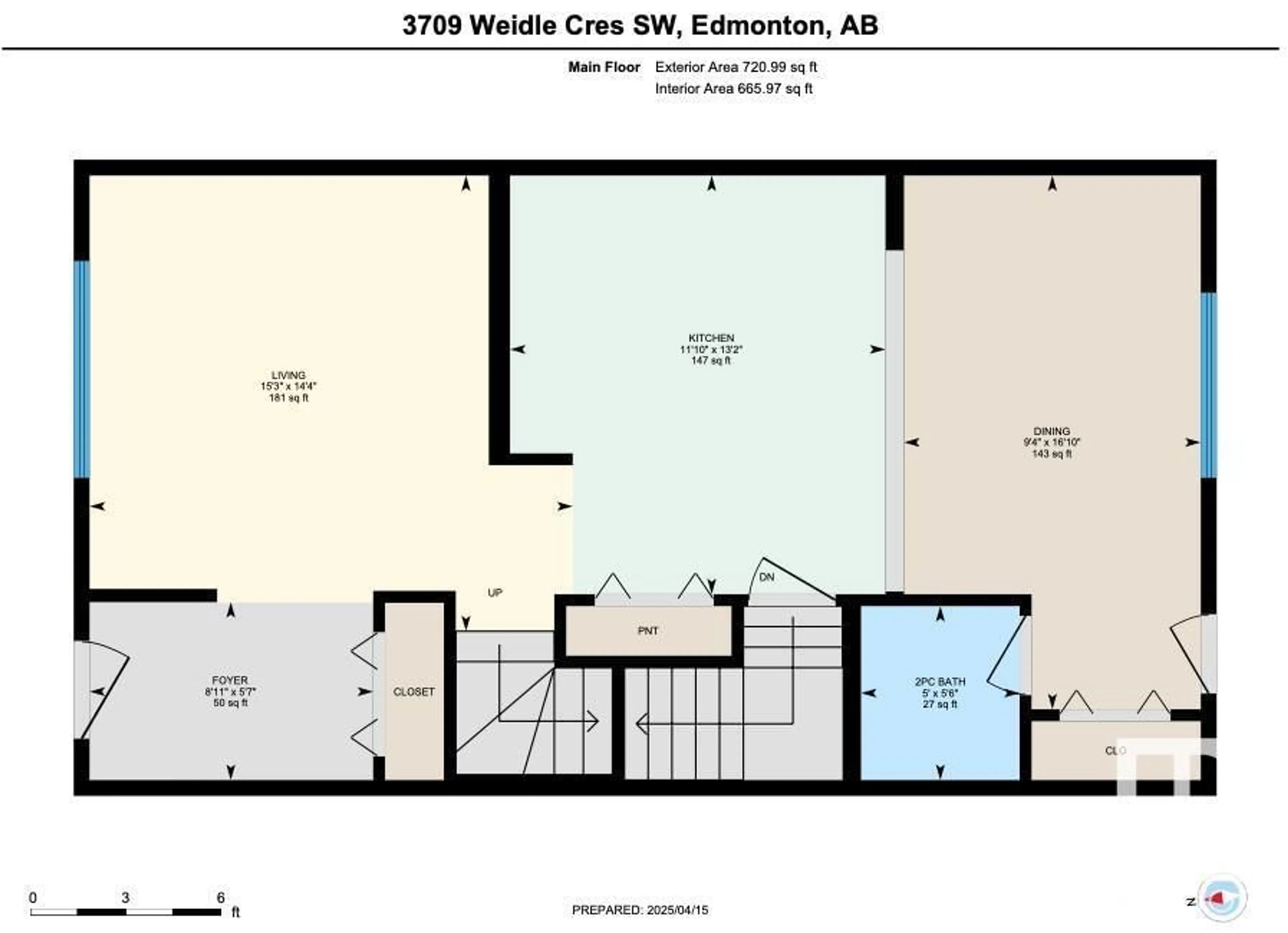 Floor plan for 3709 WEIDLE CR, Edmonton Alberta T6X2E2