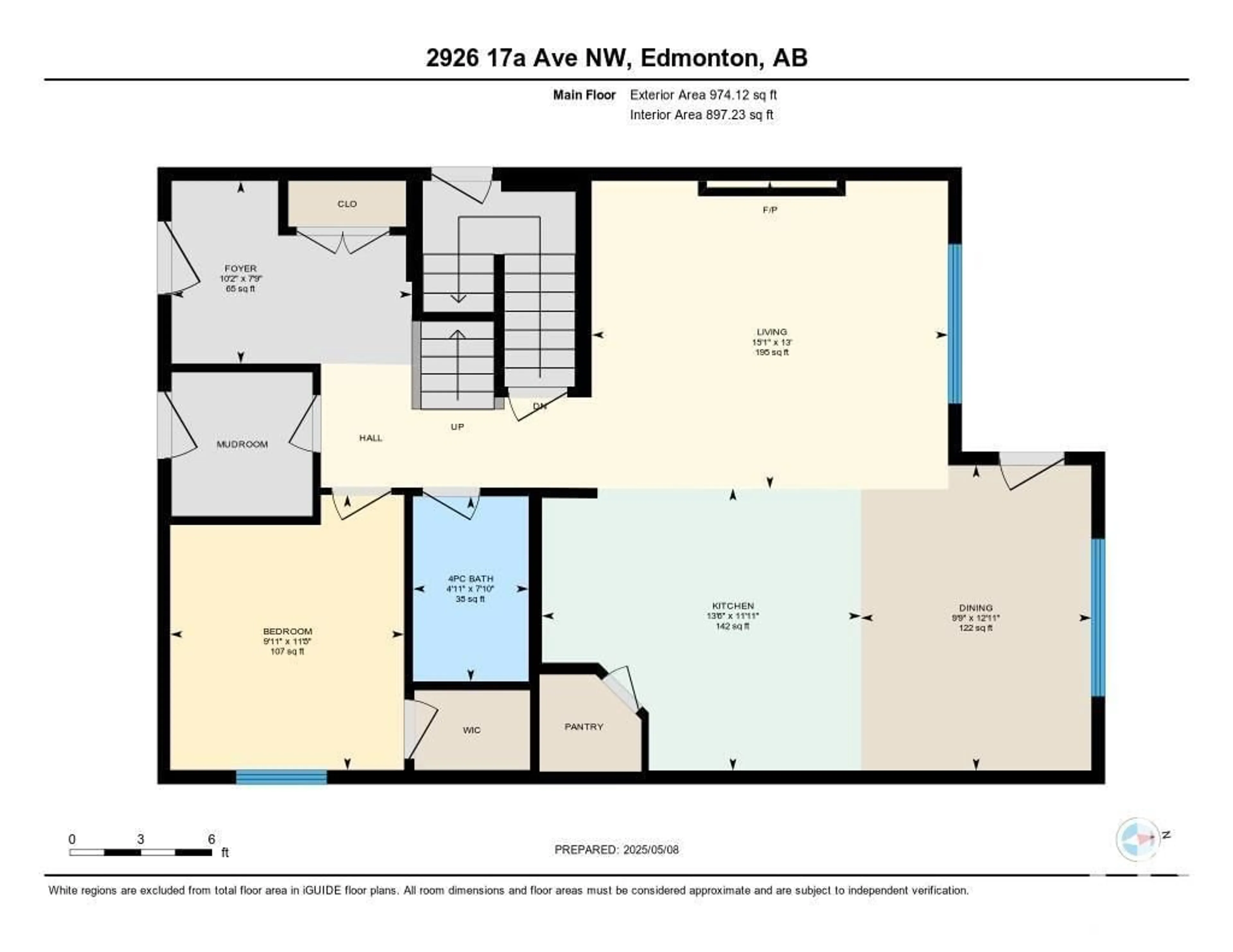Floor plan for 2926 17A AV, Edmonton Alberta T6T0R8