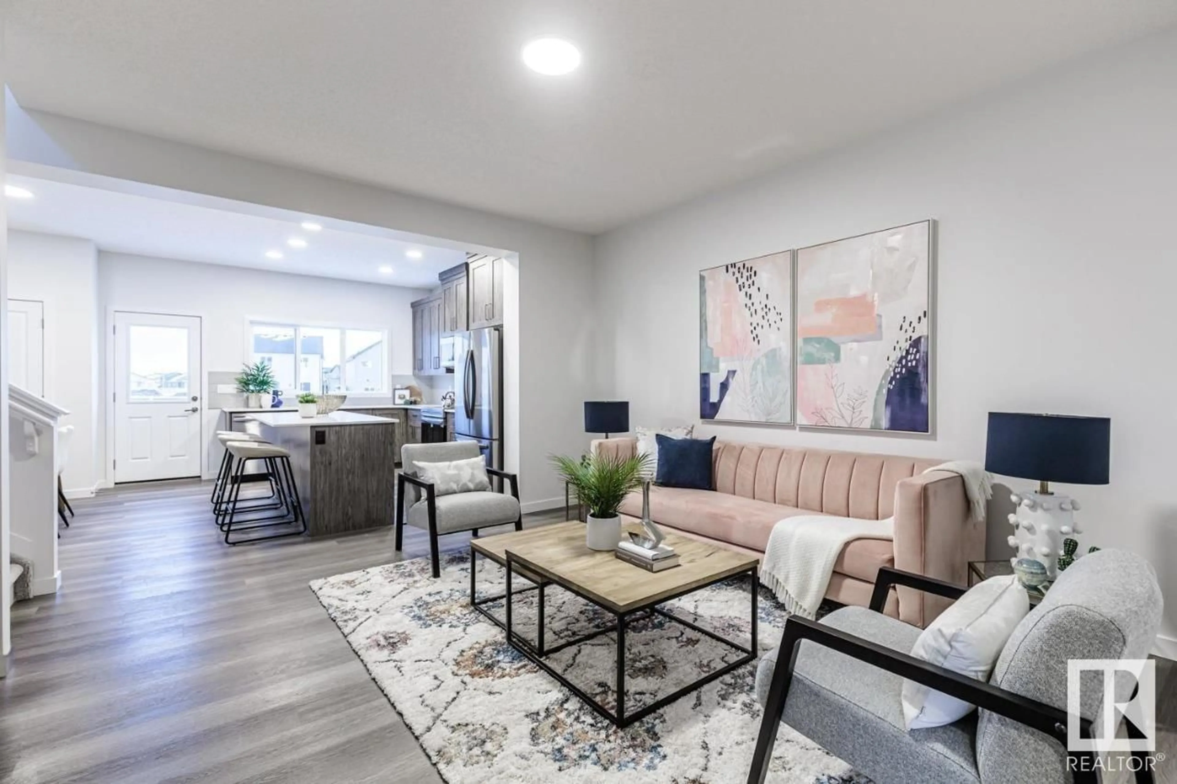 Living room with furniture, unknown for 15138 26 ST, Edmonton Alberta T5Y3Y5
