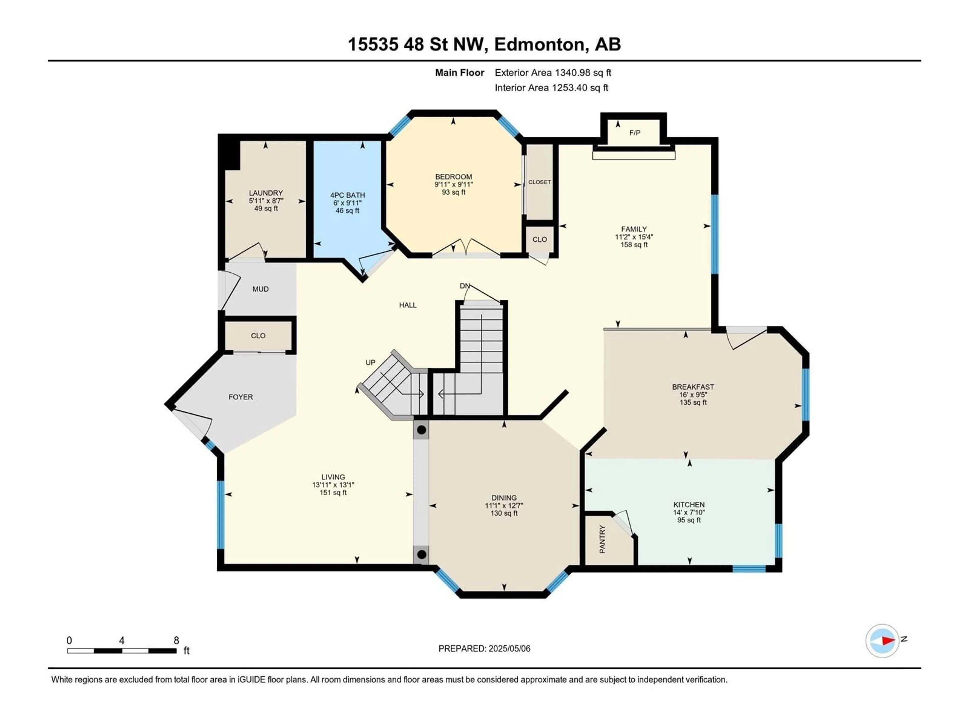 Floor plan for NW - 15535 48 ST, Edmonton Alberta T5Y0B5