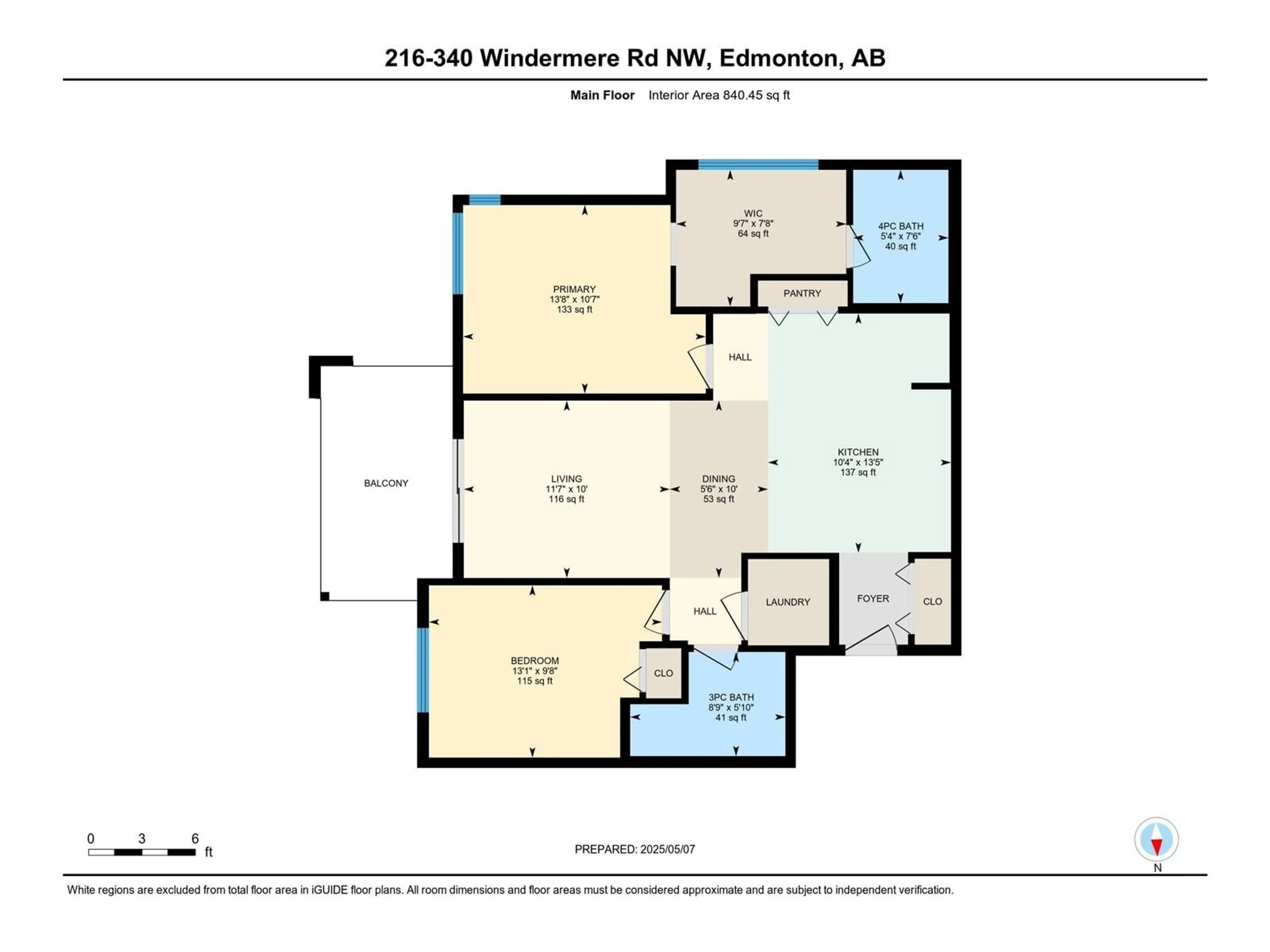 Floor plan for #216 - 340 WINDERMERE RD, Edmonton Alberta T6W2P2