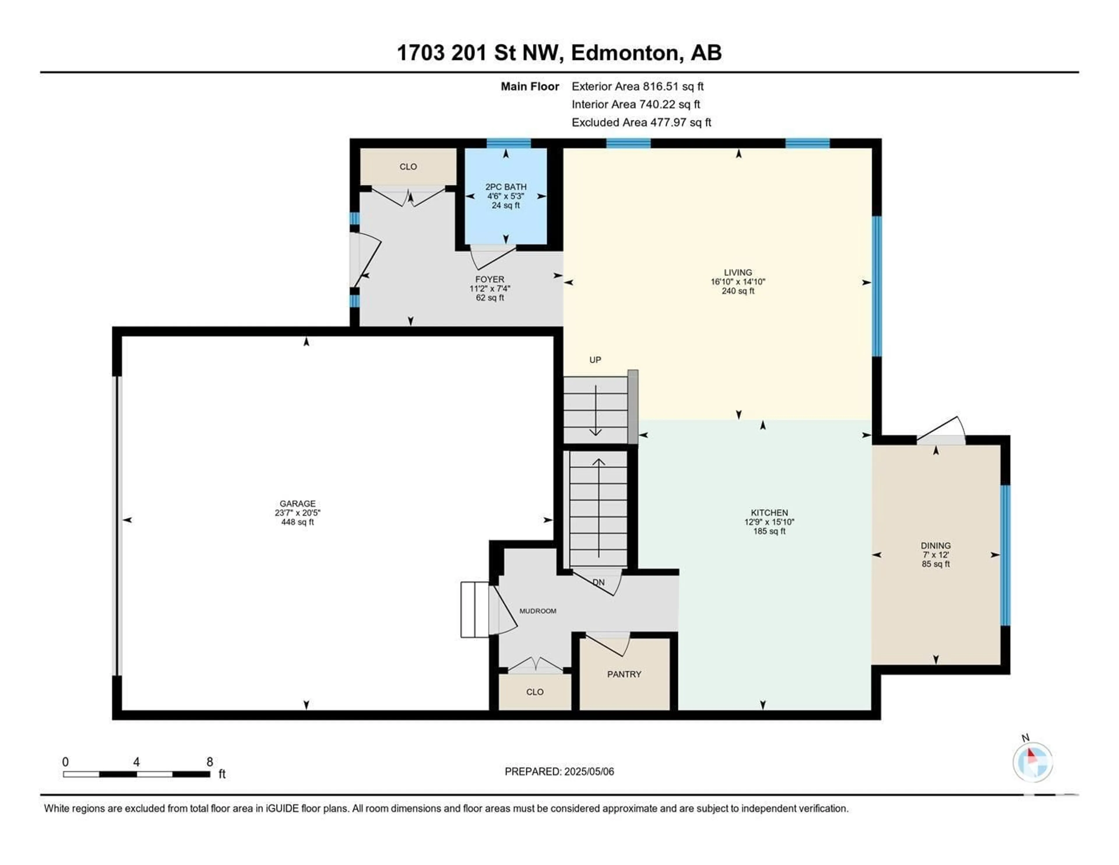 Floor plan for NW - 1703 201 ST, Edmonton Alberta T6M0Y1