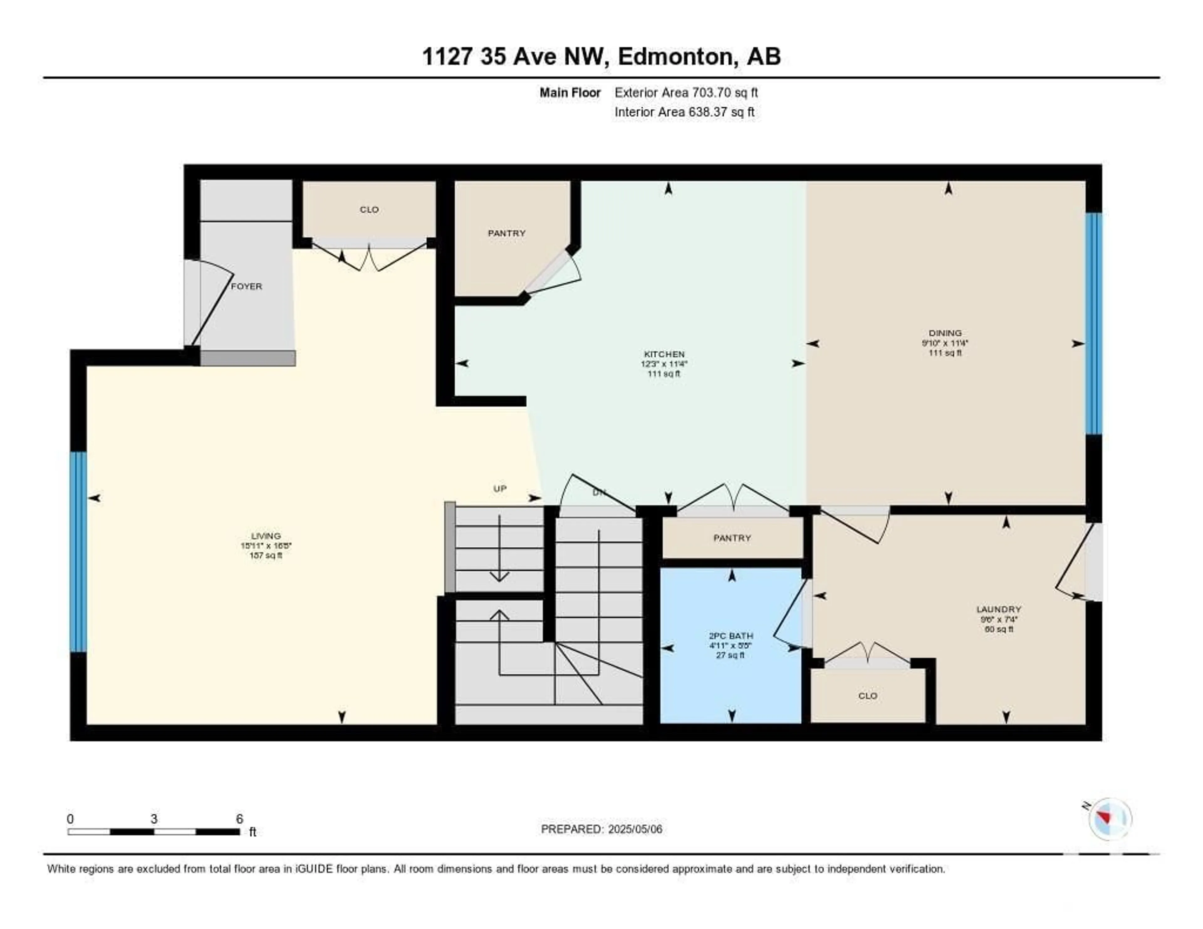 Floor plan for 1127 35 AV, Edmonton Alberta T6T0J8
