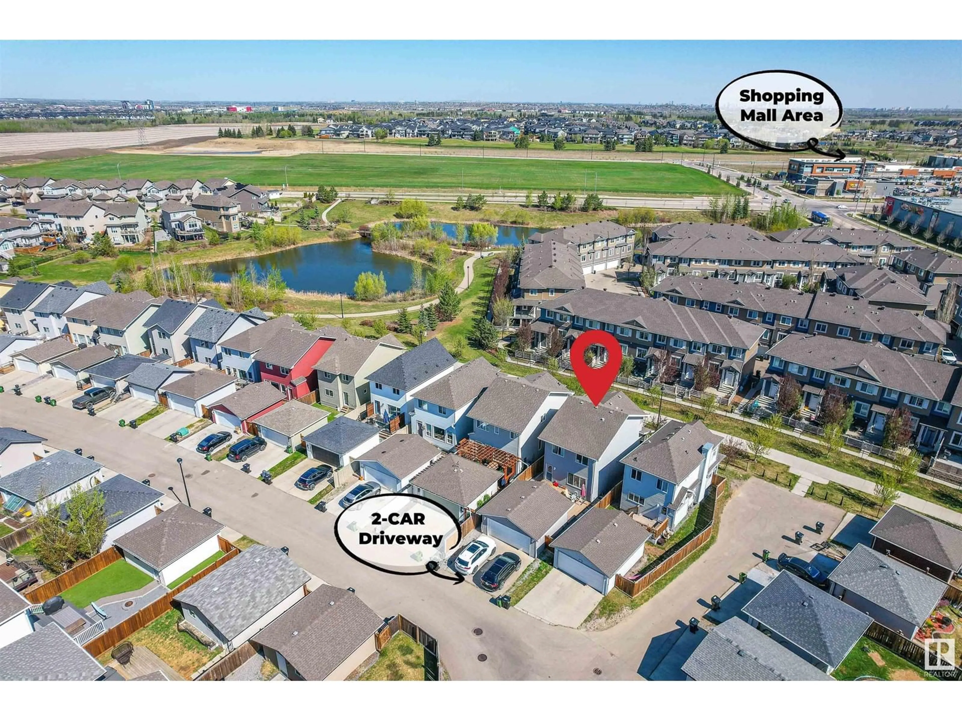 A pic from outside/outdoor area/front of a property/back of a property/a pic from drone, water/lake/river/ocean view for 1806 CARRUTHERS LN, Edmonton Alberta T6W0Z1