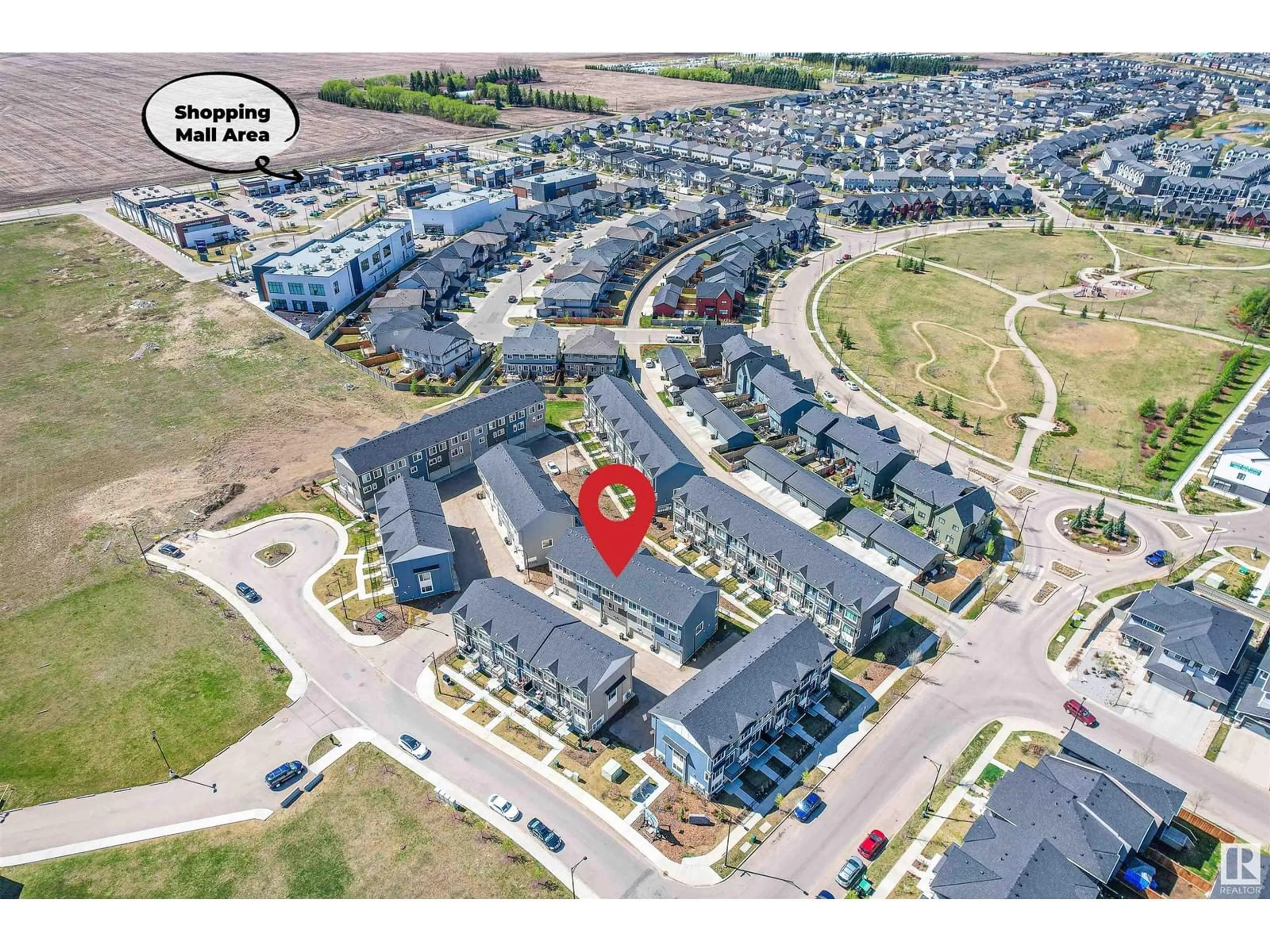 A pic from outside/outdoor area/front of a property/back of a property/a pic from drone, street for 8 - 6214 CARTMELL CO, Edmonton Alberta T6W3L5