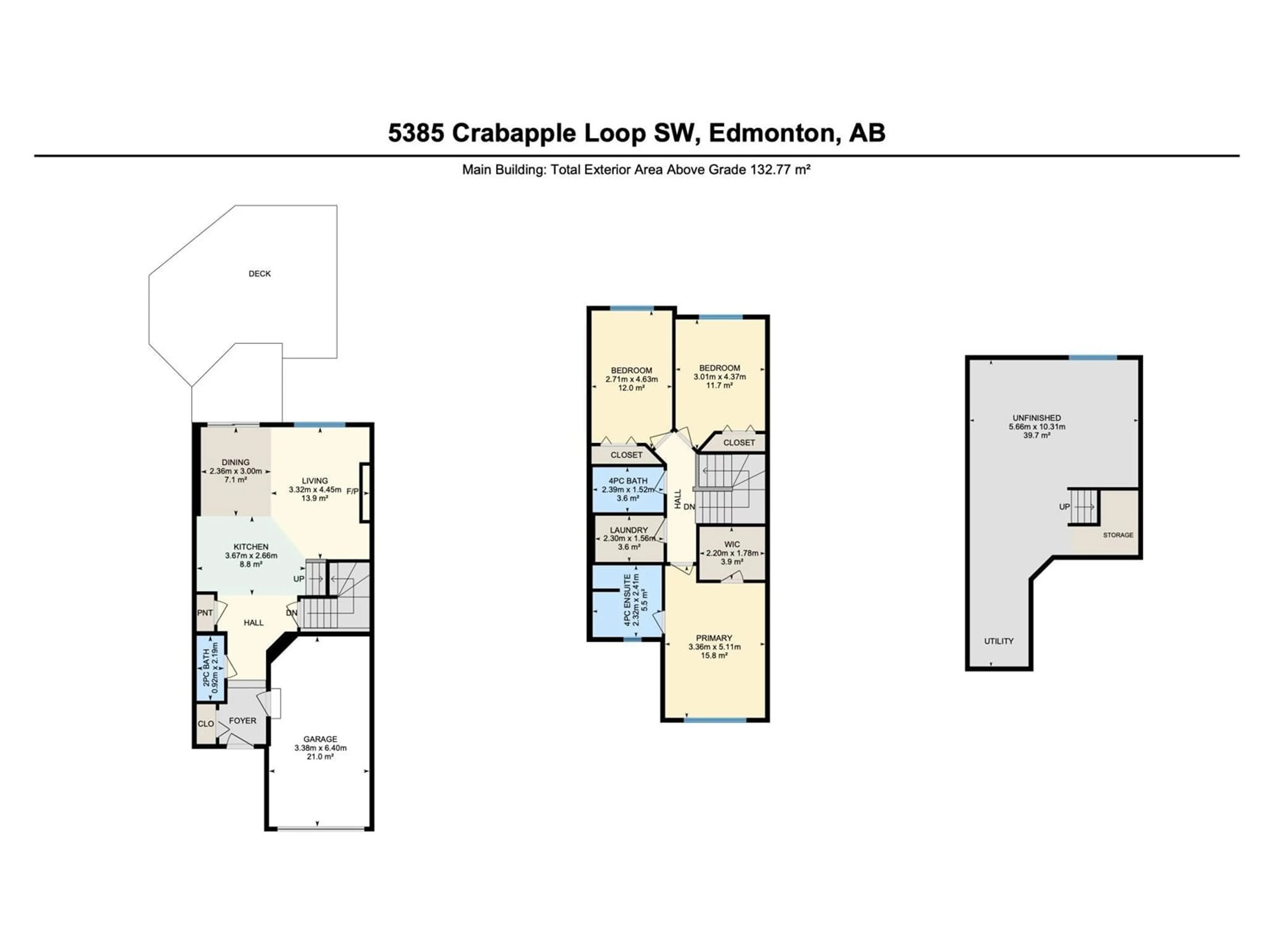 Floor plan for 5385 CRABAPPLE LO, Edmonton Alberta T6X1S5