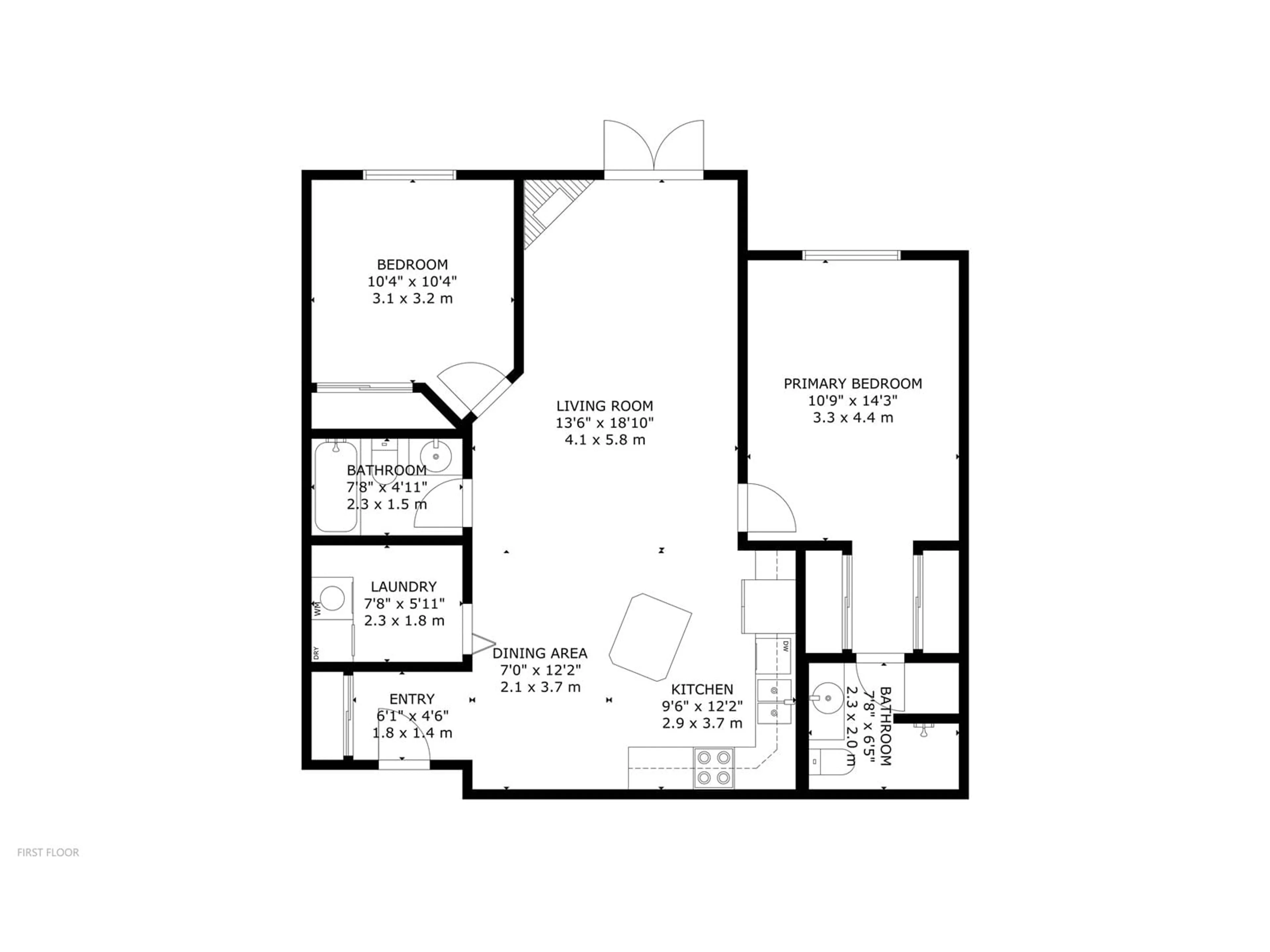 Floor plan for 135 16035 132 ST NW, Edmonton Alberta T6V0B4