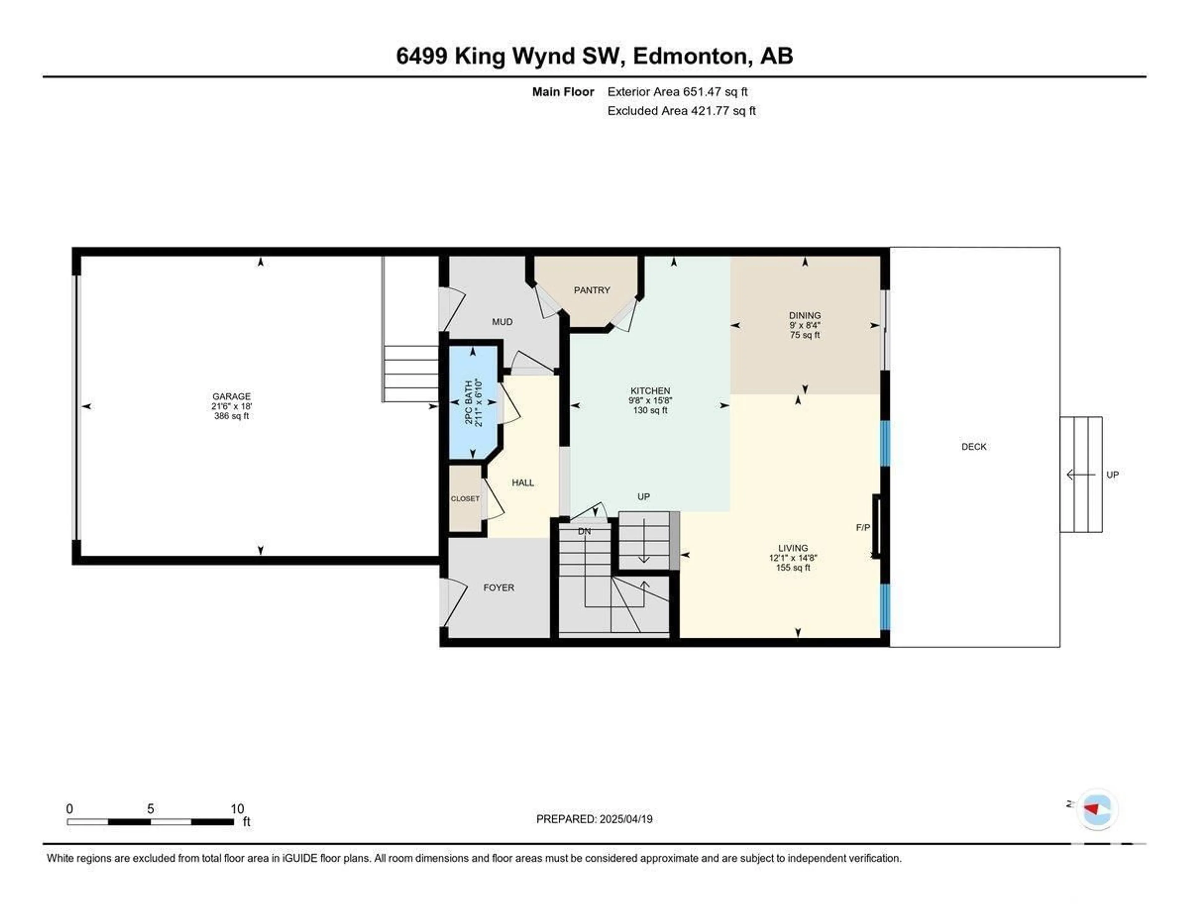 Floor plan for SW - 6499 KING WD, Edmonton Alberta T6W3Z9