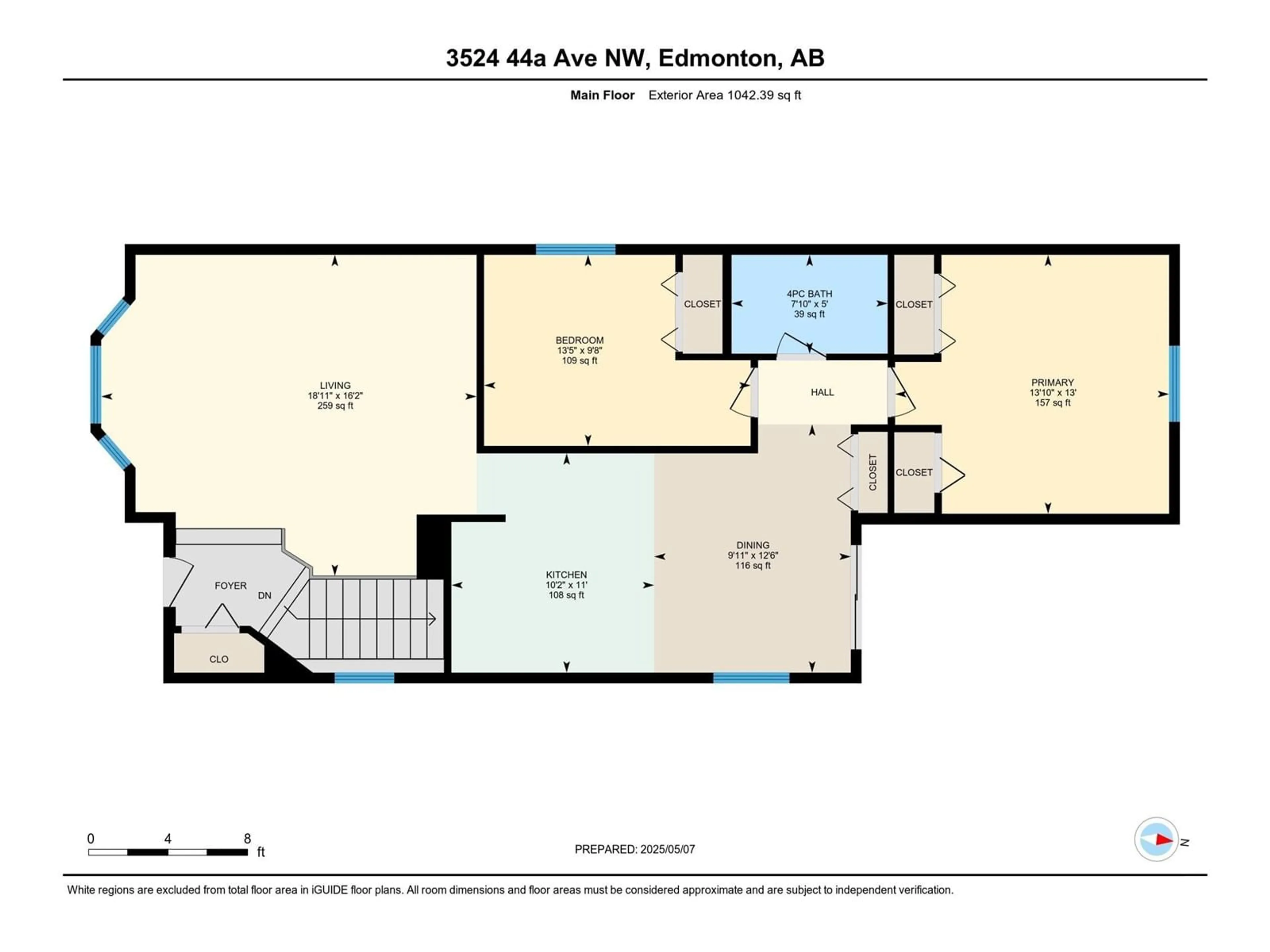 Floor plan for 3524 44A AV, Edmonton Alberta T6L6K6