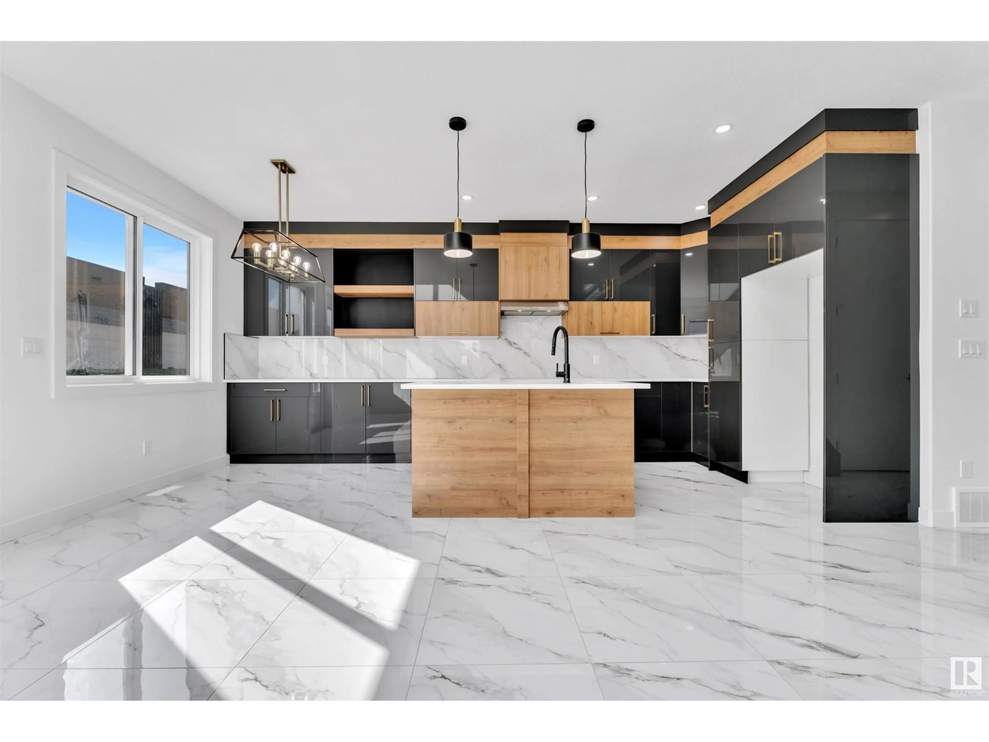 Contemporary kitchen, ceramic/tile floor for NW - 15409 20 ST, Edmonton Alberta T5Y2R7