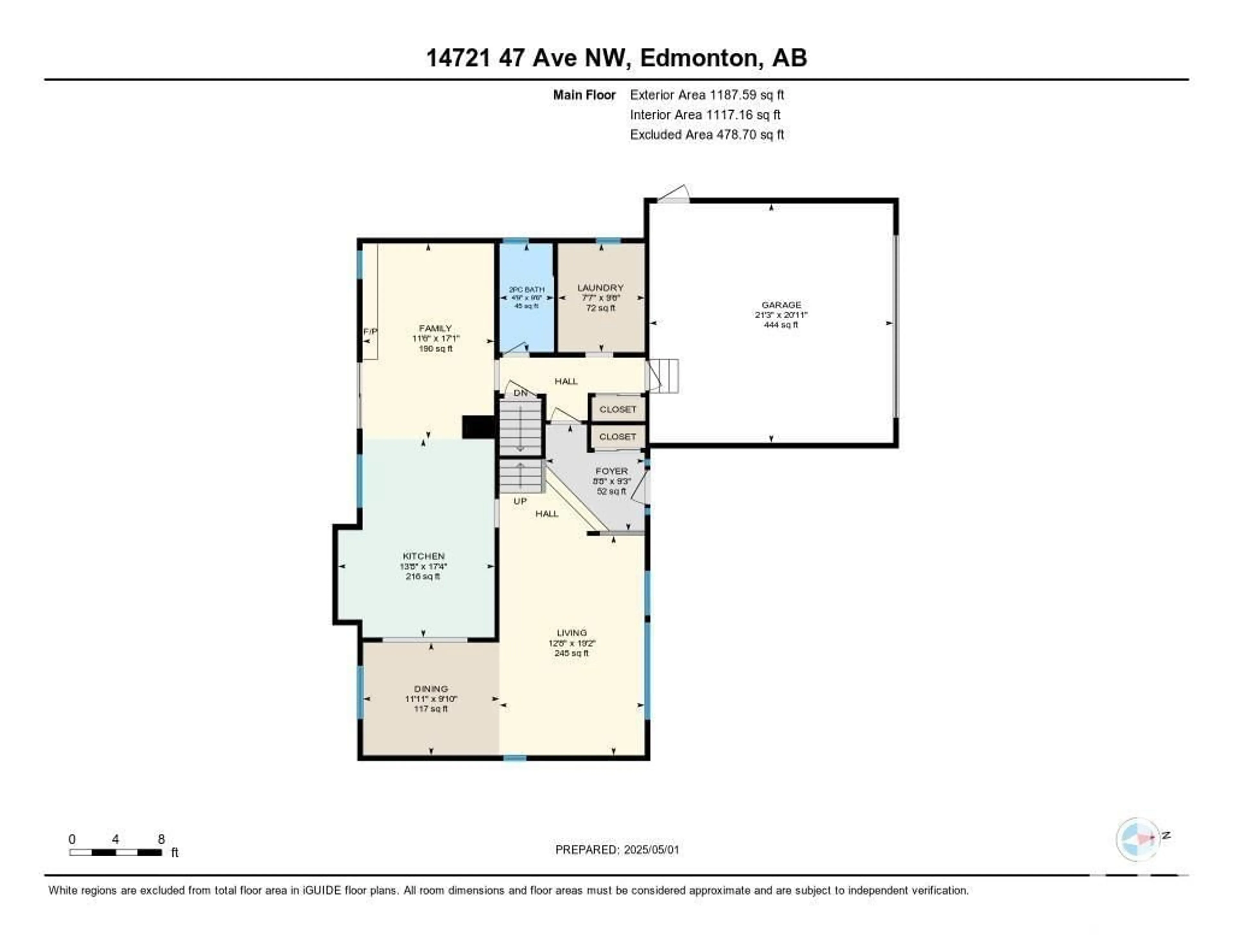 Floor plan for 14721 47 AV, Edmonton Alberta T6H5L3