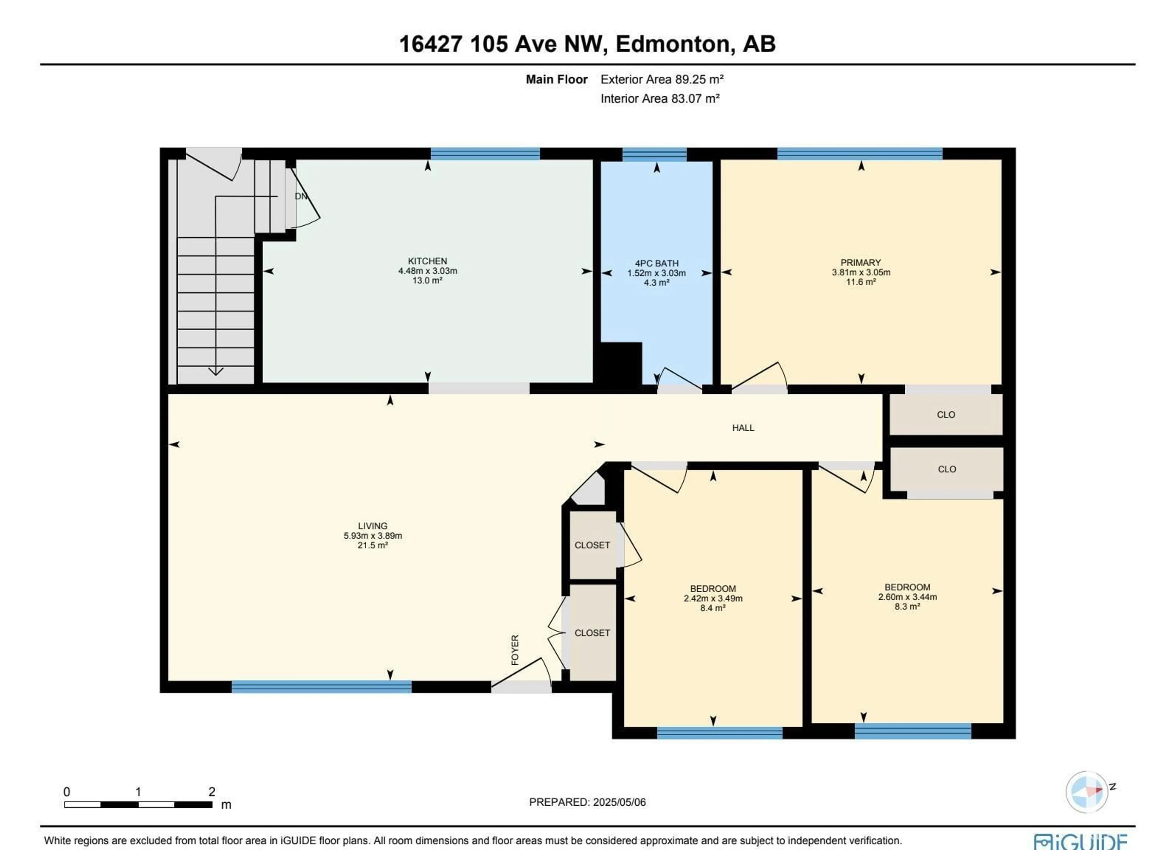 Floor plan for 16427 105 AV NW, Edmonton Alberta T5P0V2