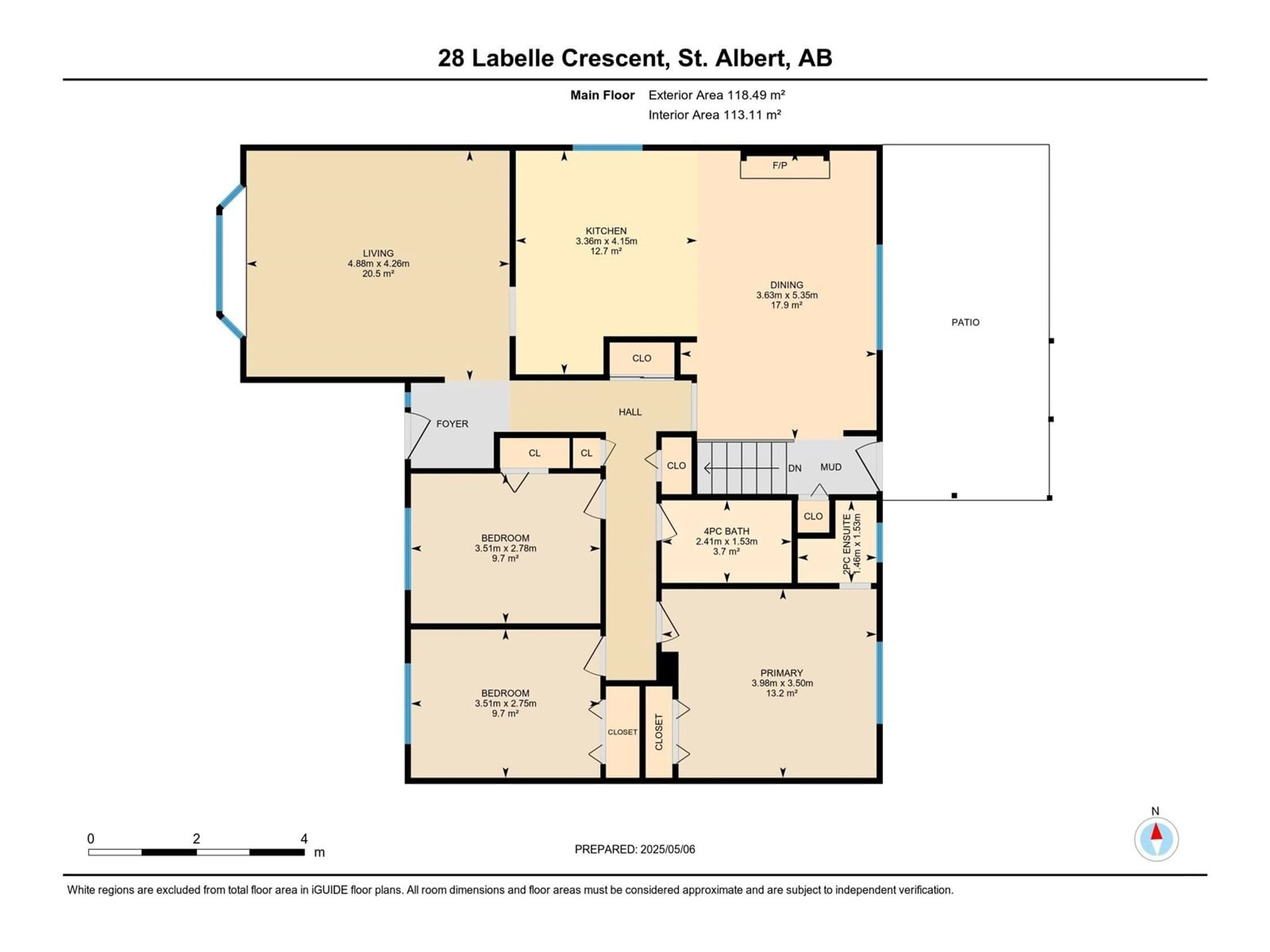 Floor plan for 28 LABELLE CR, St. Albert Alberta T8N2G5