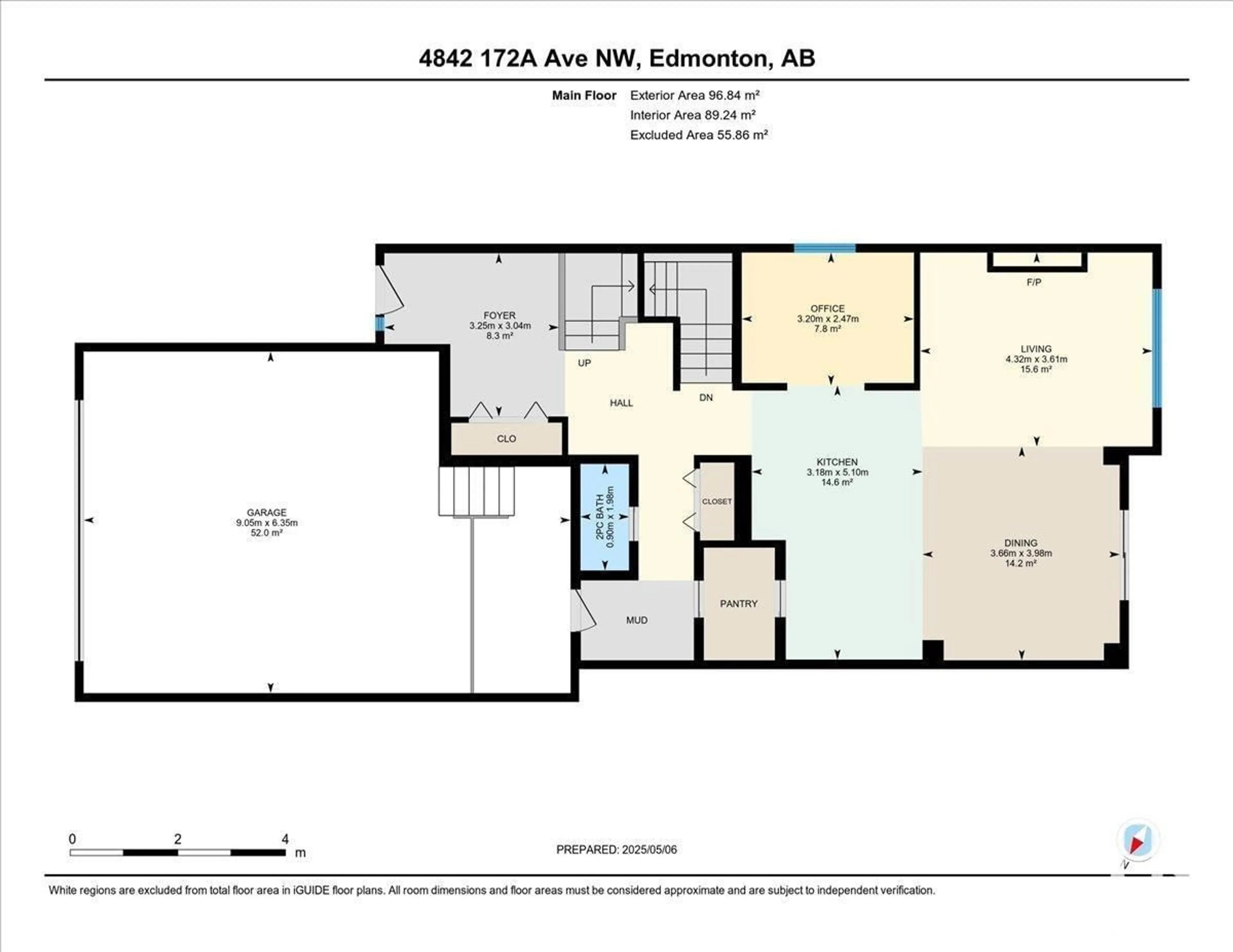 Floor plan for 4842 172A AV, Edmonton Alberta T5Y3V8