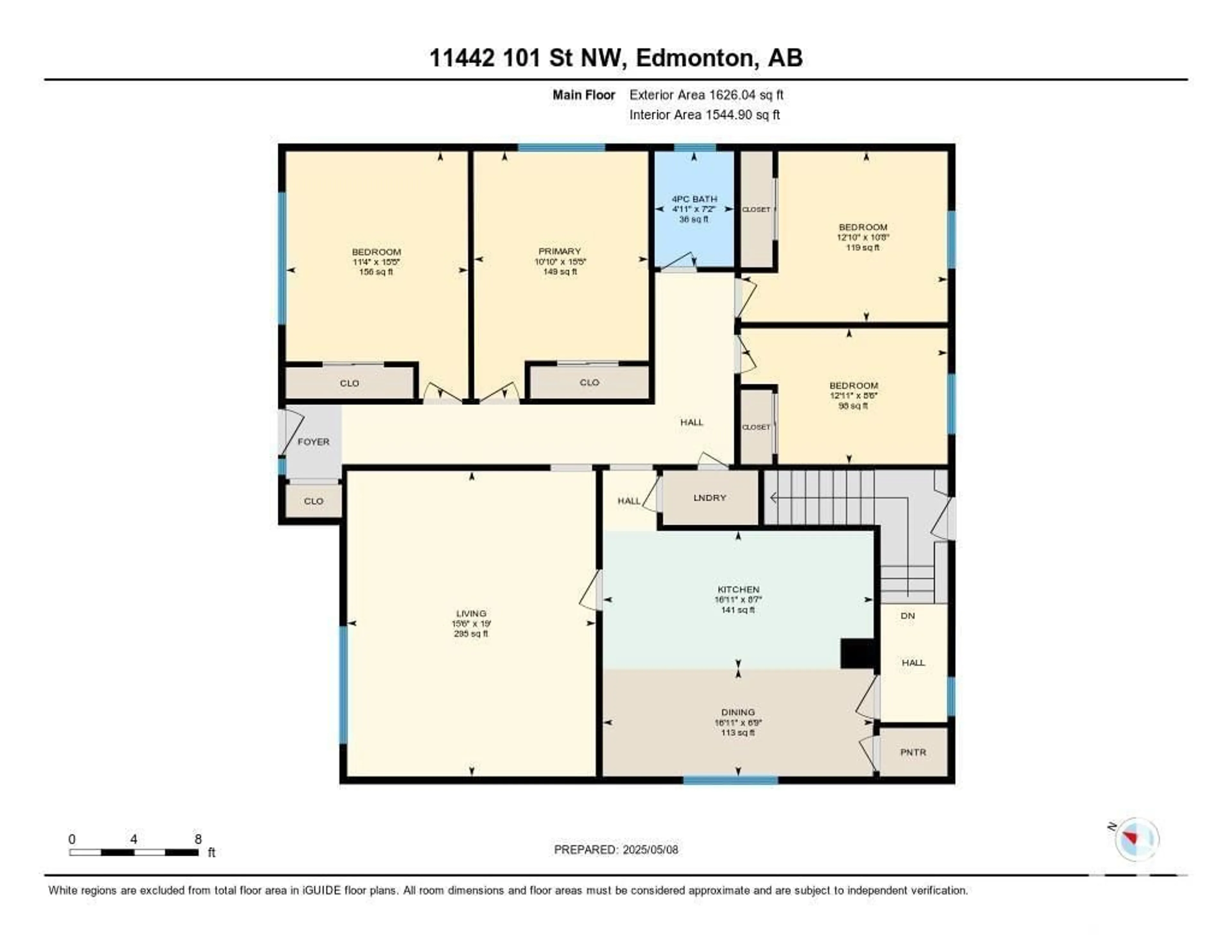 Floor plan for NW - 11442 101 ST, Edmonton Alberta T5G2A8