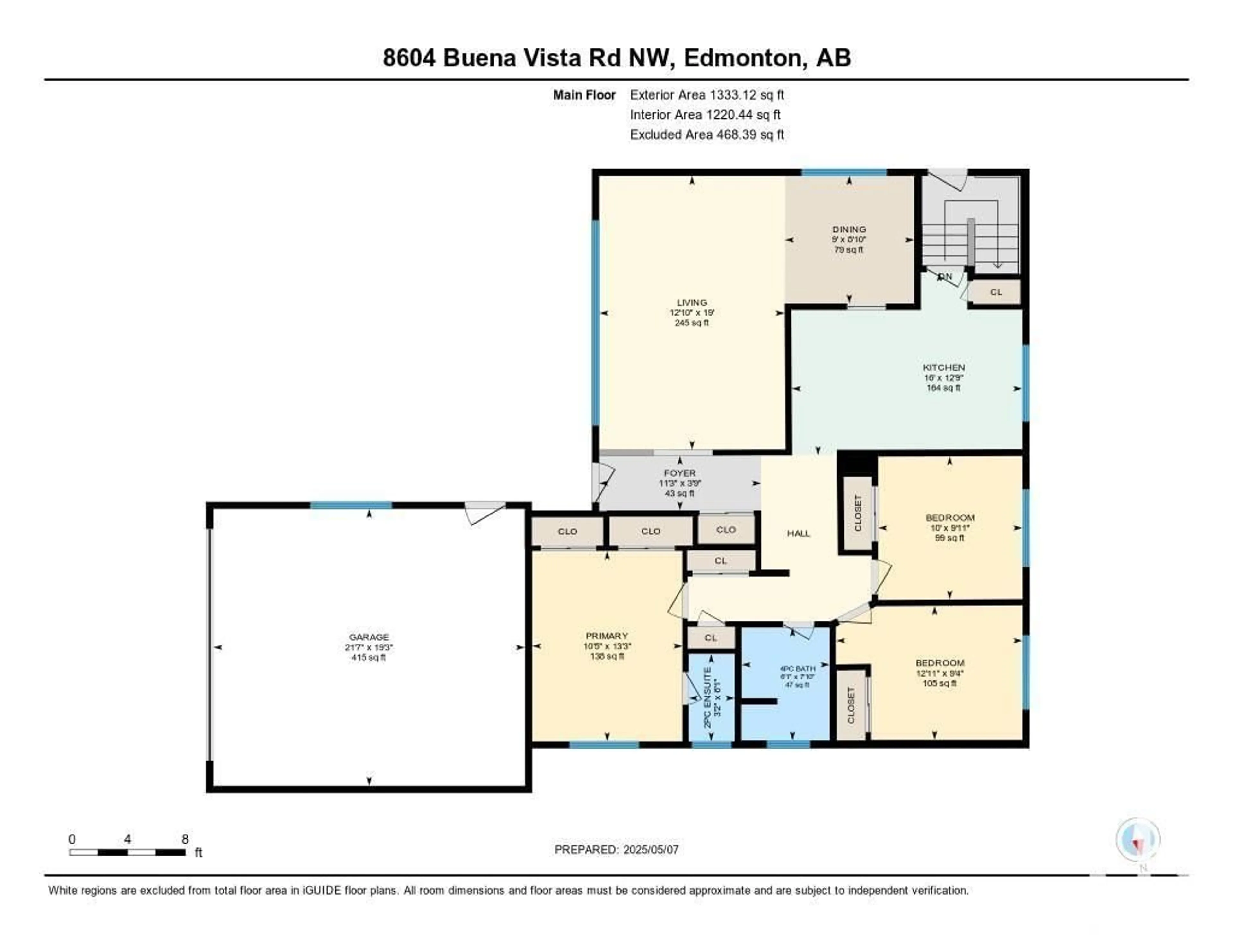 Floor plan for 8604 BUENA VISTA RD, Edmonton Alberta T5R5R8