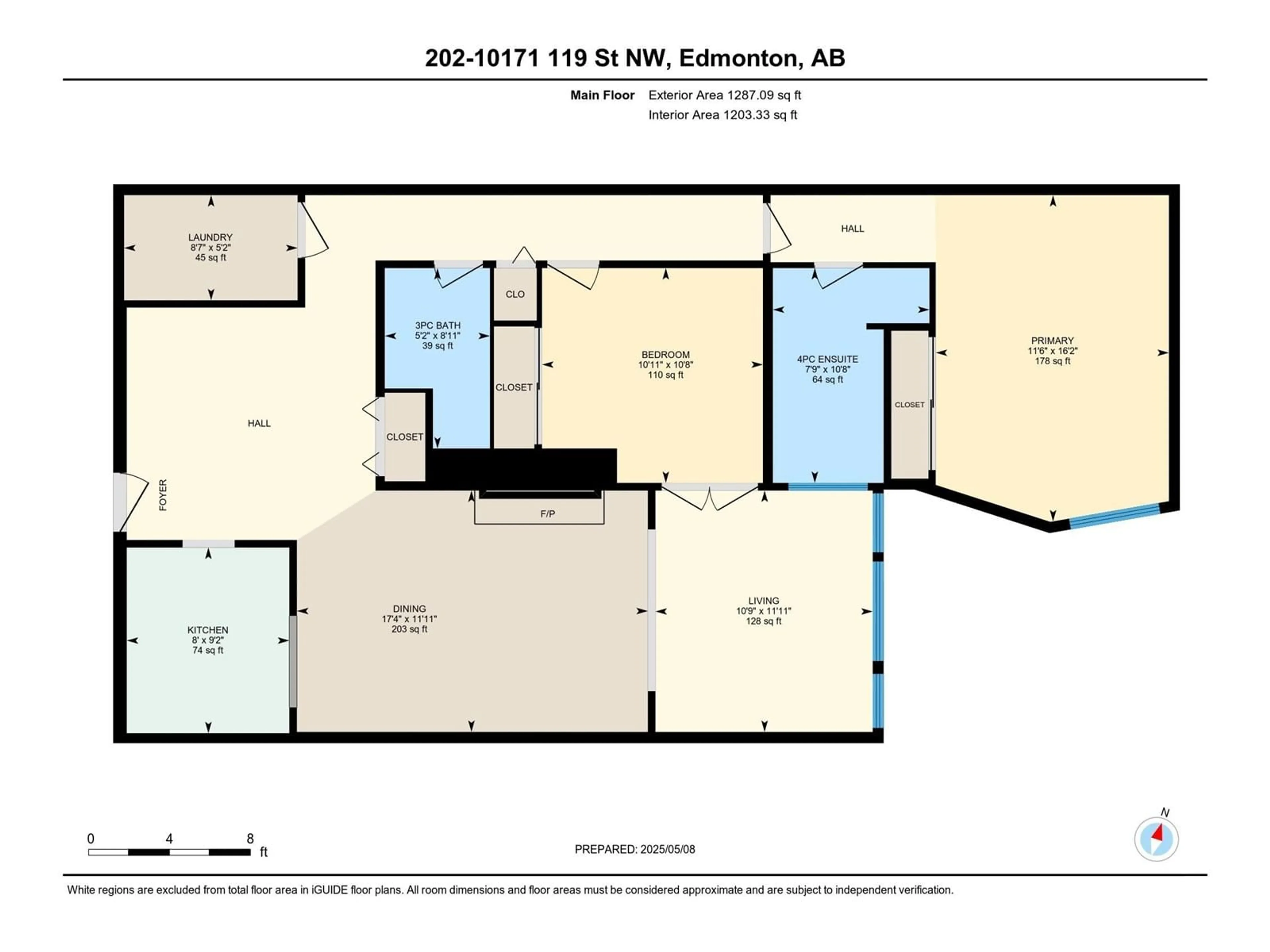 Floor plan for 202 - 10171 119 ST, Edmonton Alberta T5K1Z1
