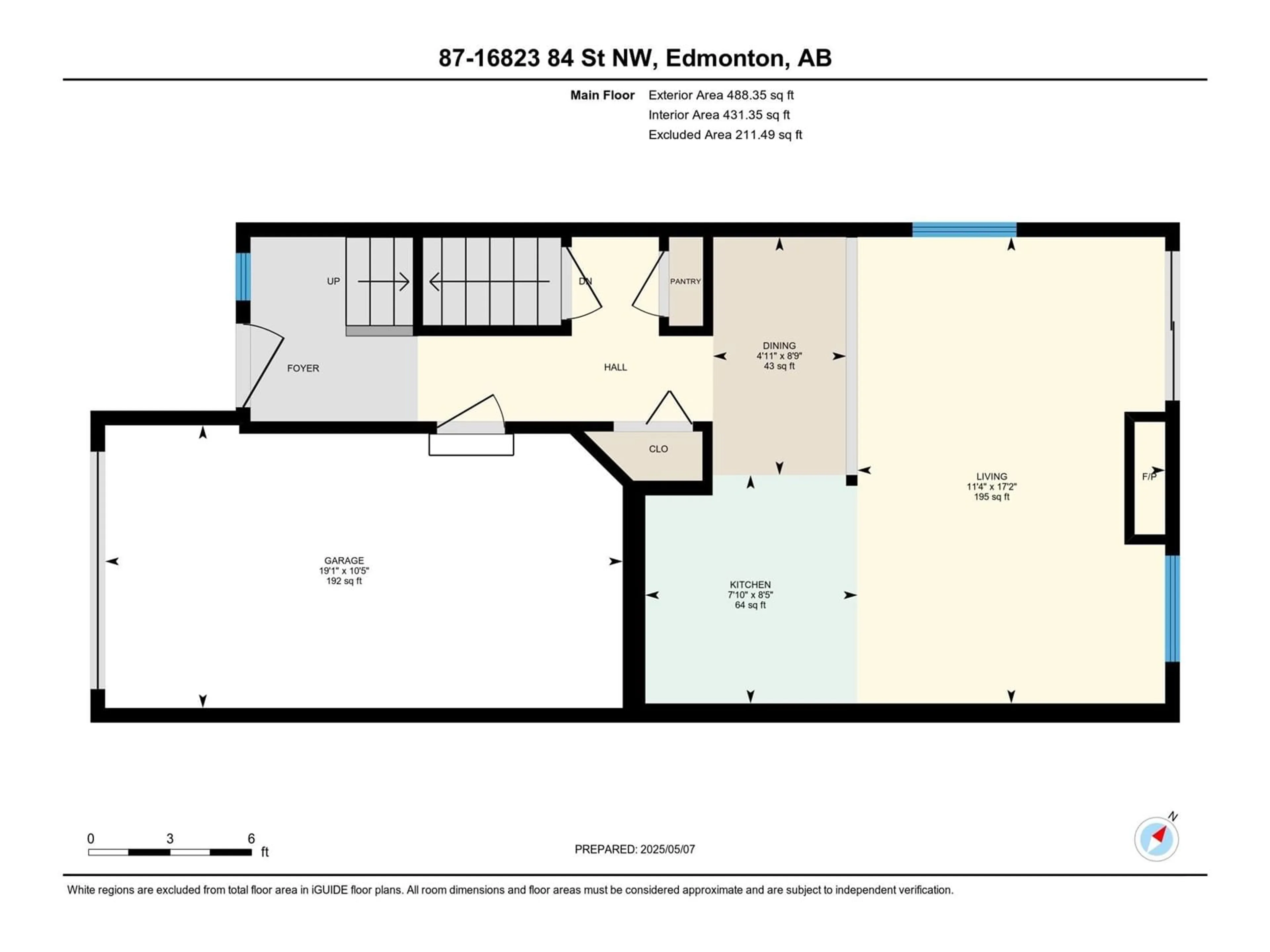 Floor plan for #87 - 16823 84 ST, Edmonton Alberta T5Z3S4