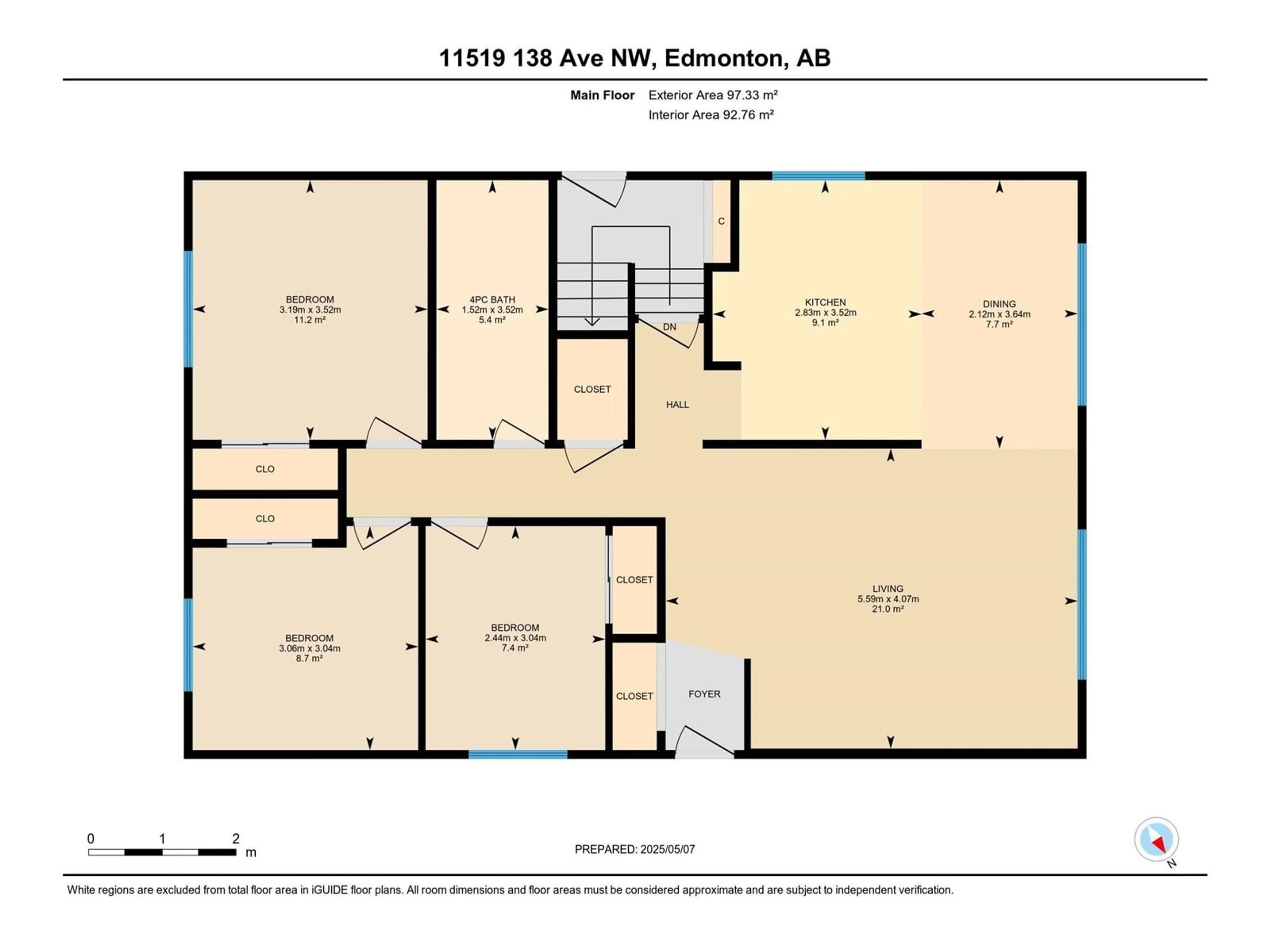 Floor plan for 11519 138 AV, Edmonton Alberta T5X3P5