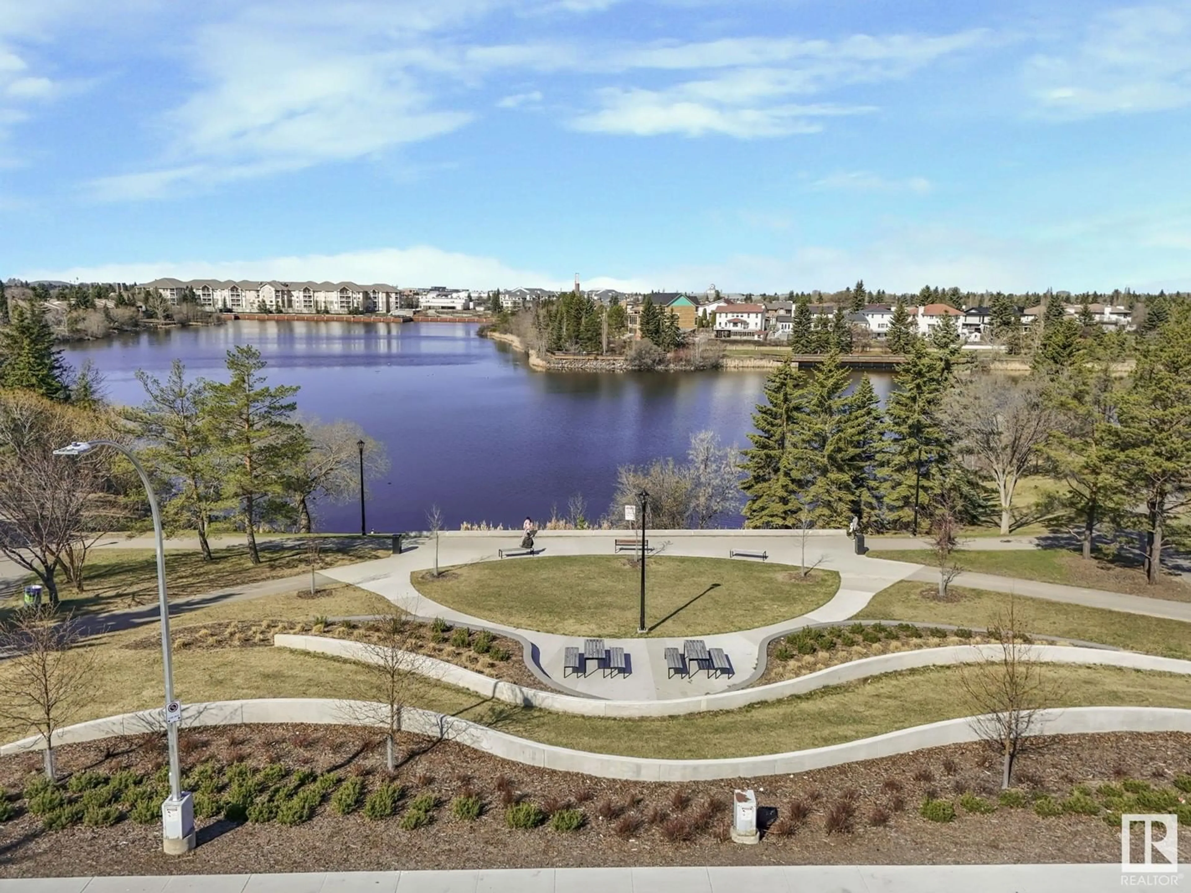 A pic from outside/outdoor area/front of a property/back of a property/a pic from drone, water/lake/river/ocean view for #410 - 15503 106 ST, Edmonton Alberta T5X5W7