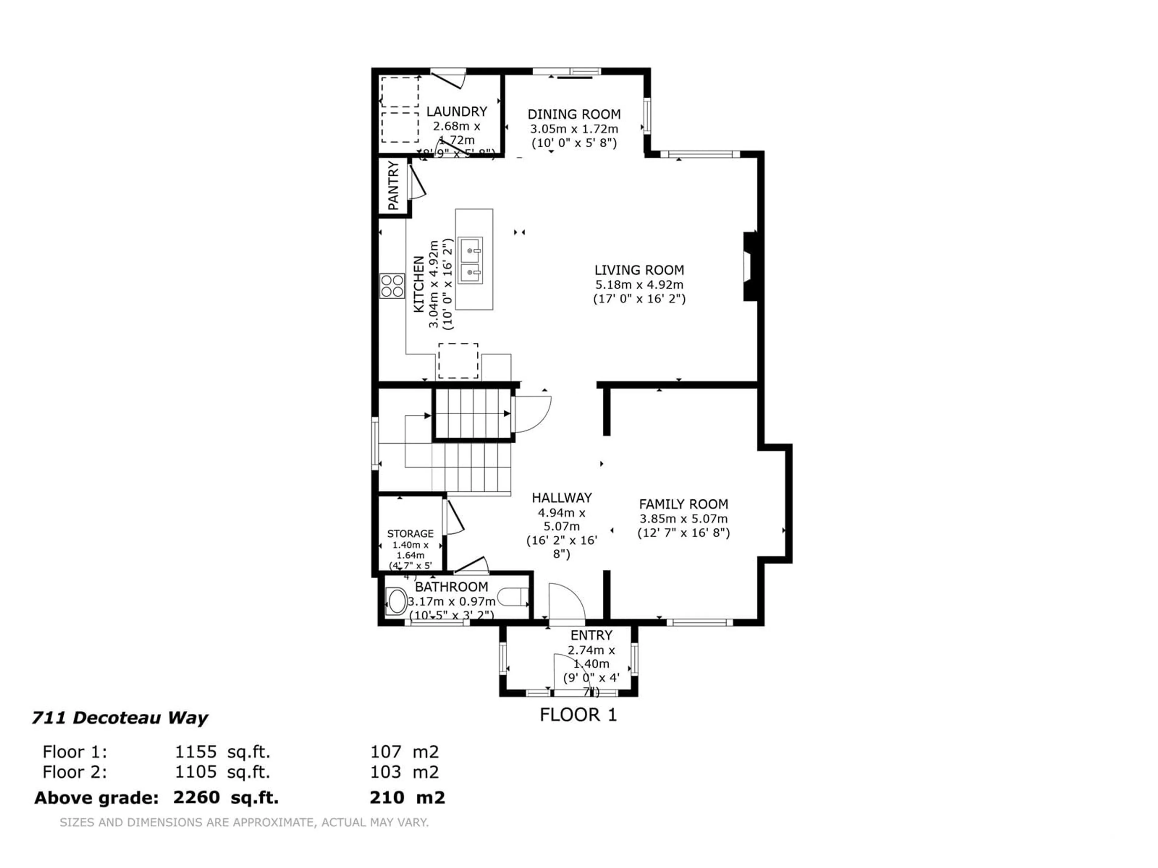Floor plan for 711 DECOTEAU WY, Edmonton Alberta T5E6P3