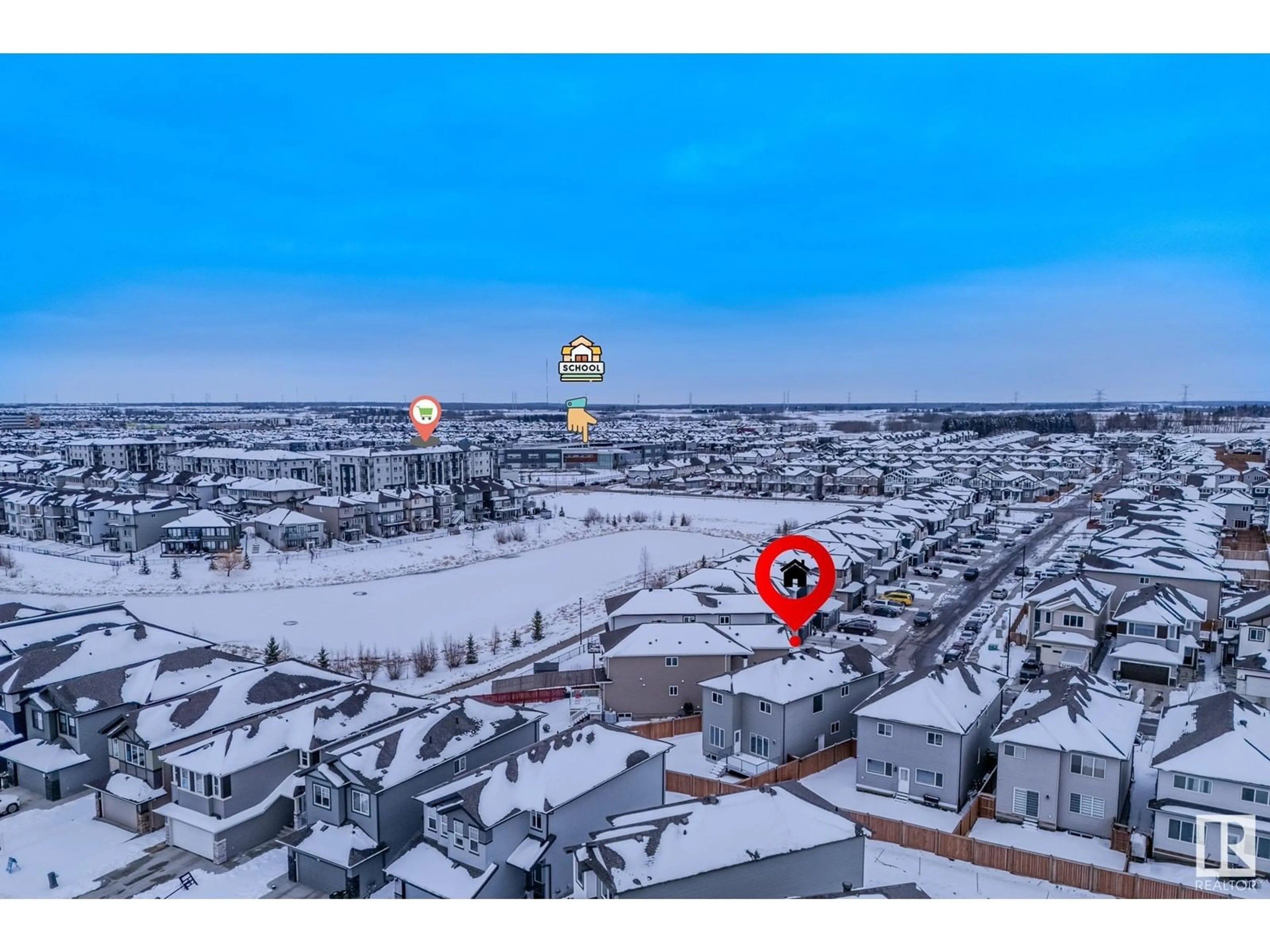 A pic from outside/outdoor area/front of a property/back of a property/a pic from drone, city buildings view from balcony for 1492 25 STREET, Edmonton Alberta T6T2L3