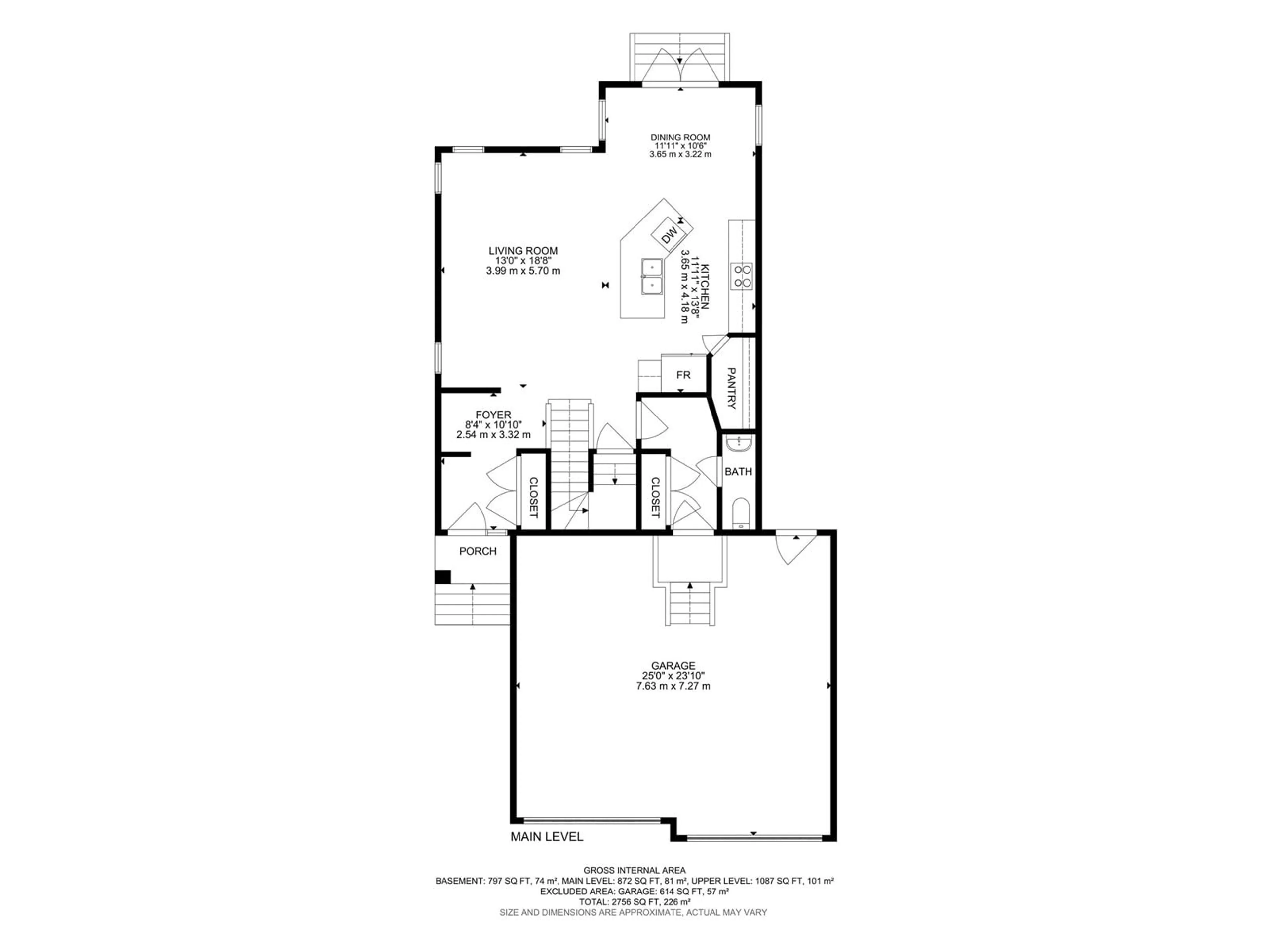 Floor plan for 1315 72 ST, Edmonton Alberta T6X0H2