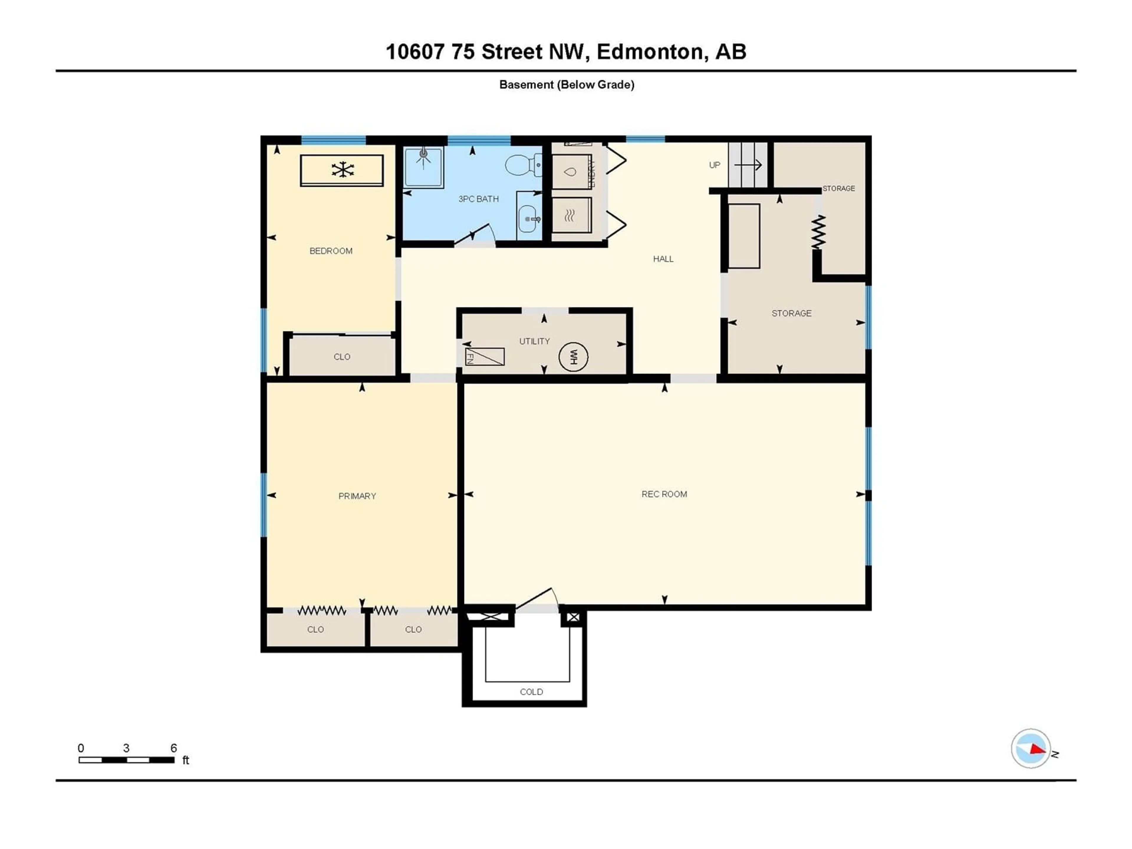 Floor plan for 10607 75 ST, Edmonton Alberta T6A2Z8