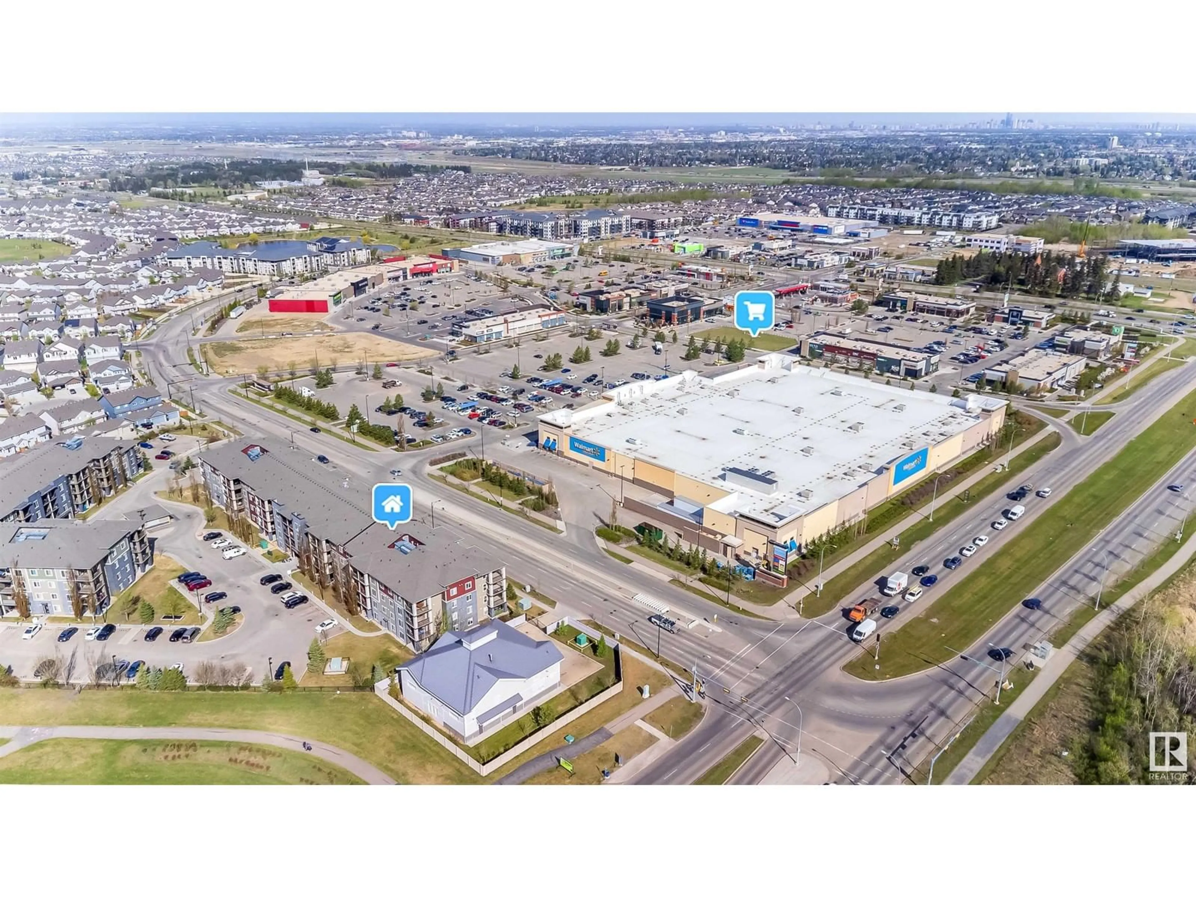 A pic from outside/outdoor area/front of a property/back of a property/a pic from drone, street for SW - 321 107 WATT CM, Edmonton Alberta T6X2C6