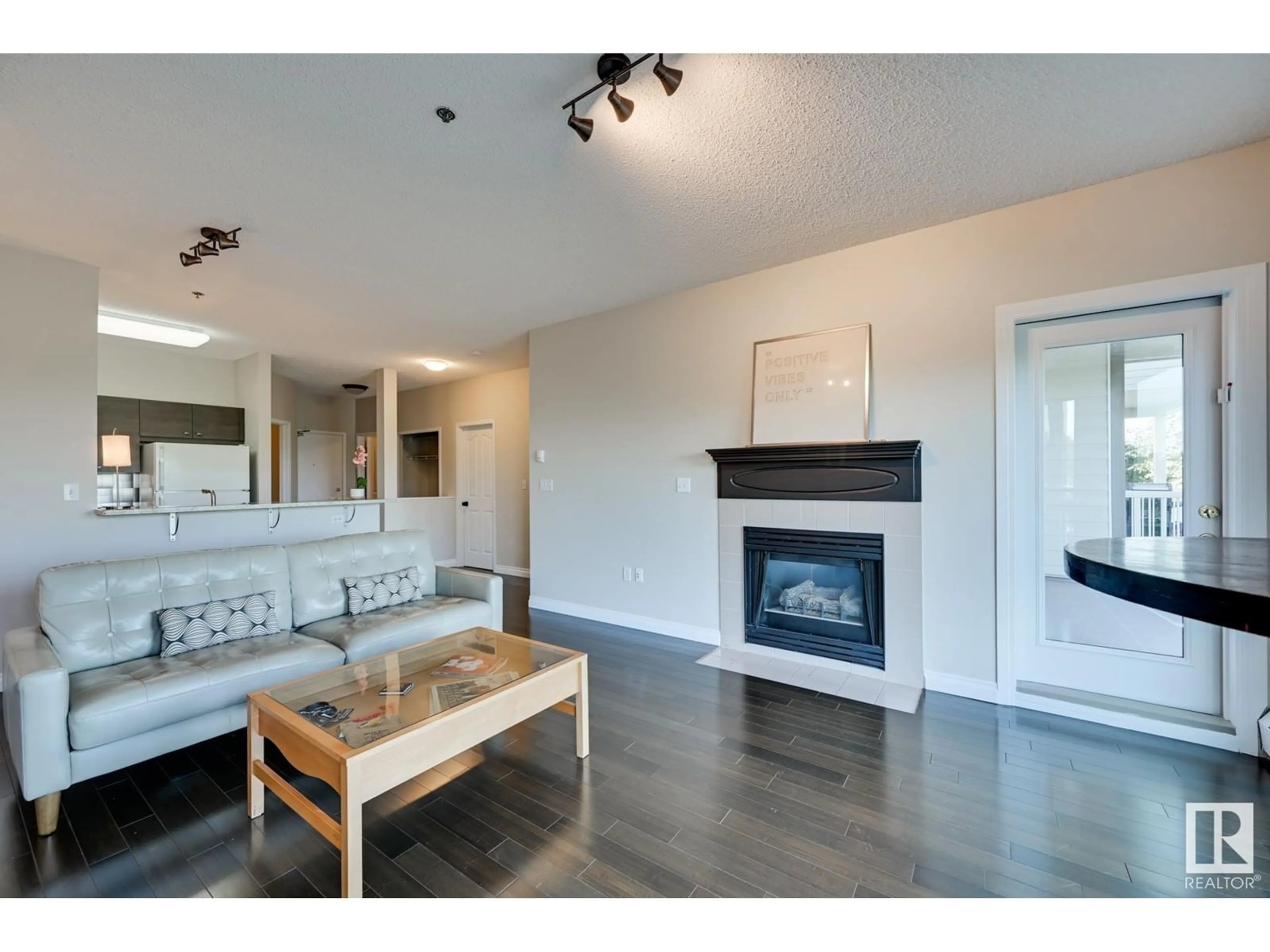 Living room with furniture, wood/laminate floor for 202 - 10809 SASKATCHEWAN DR, Edmonton Alberta T6E4S5