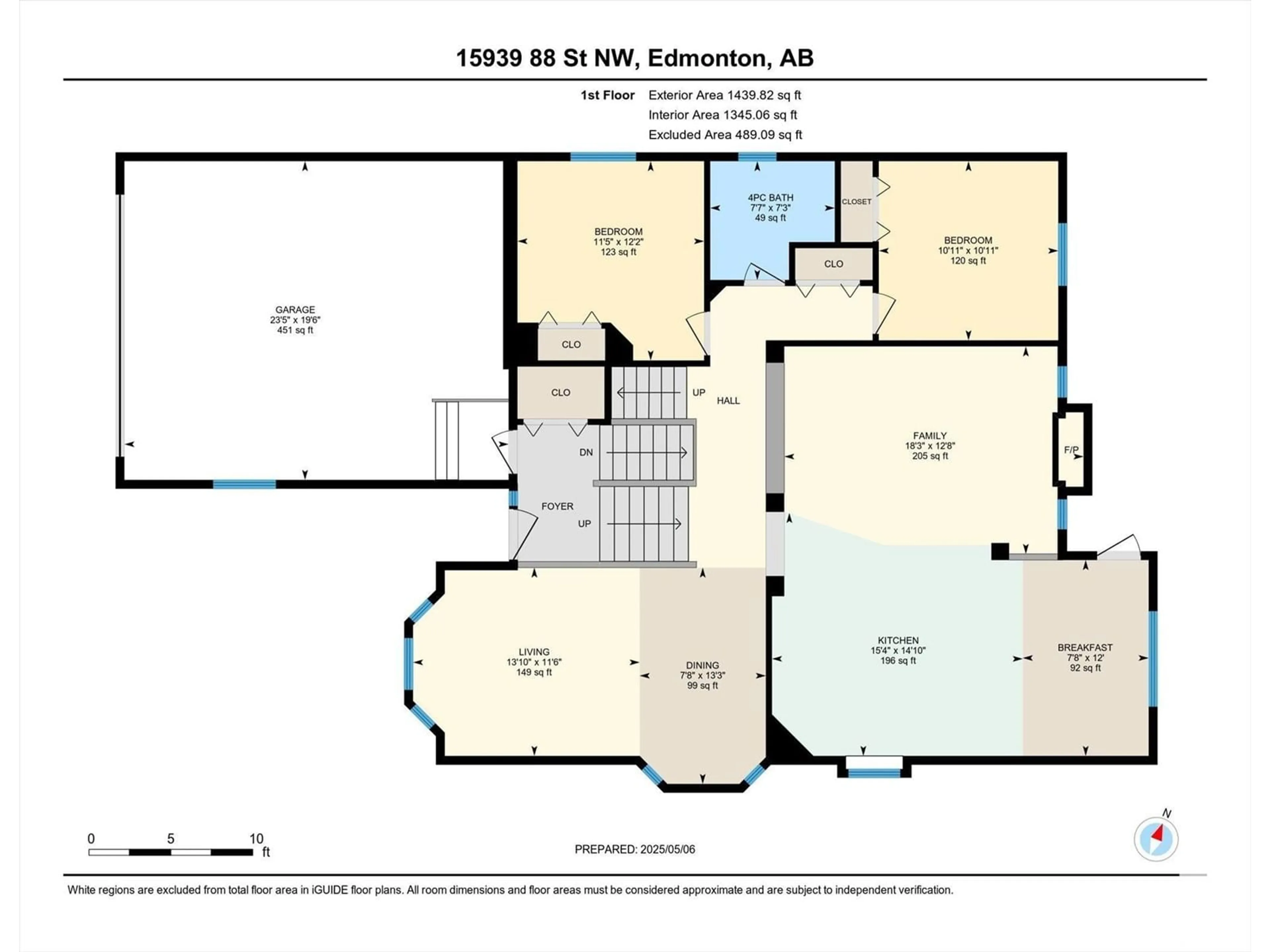 Floor plan for NW - 15939 88 ST, Edmonton Alberta T5Z3B7