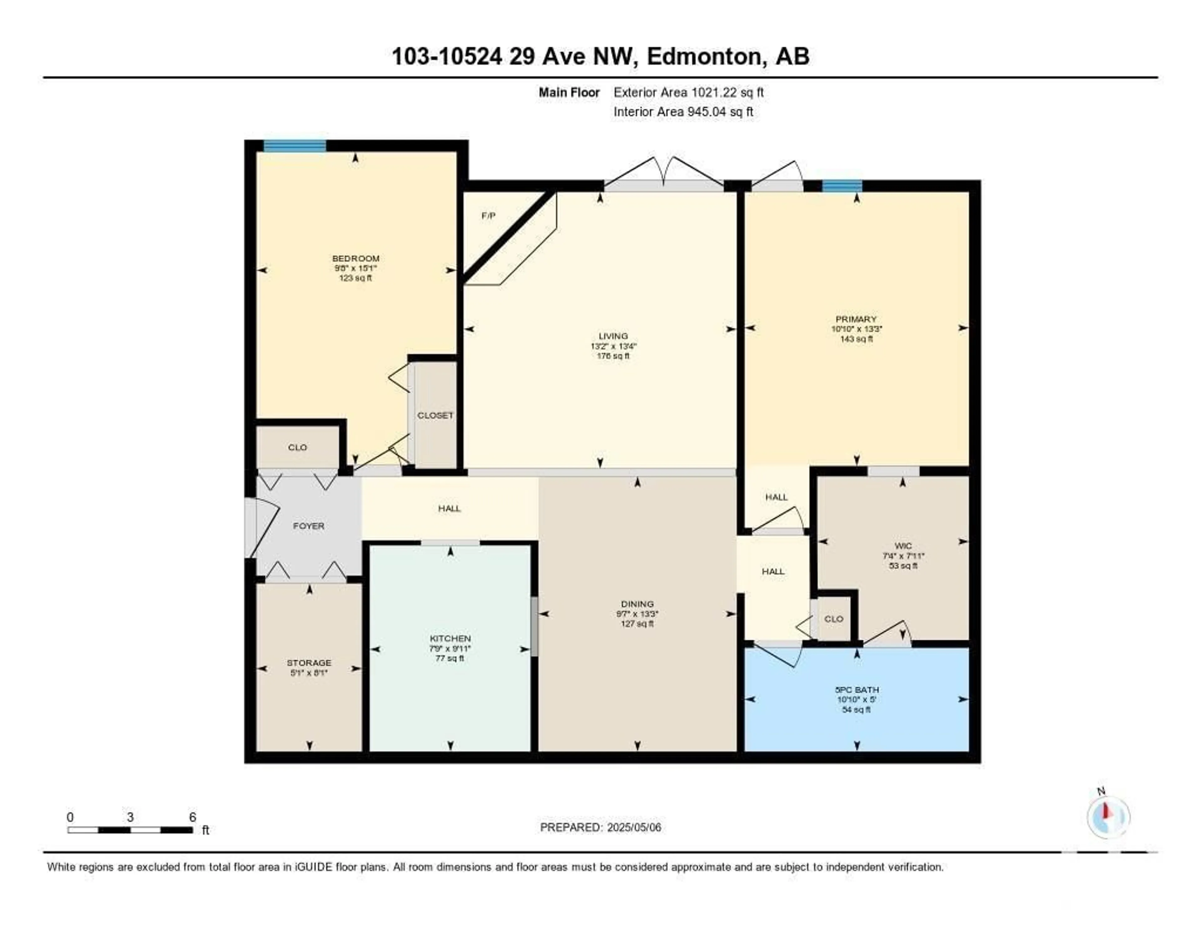 Floor plan for #103 - 10524 29 AV, Edmonton Alberta T6J4J2