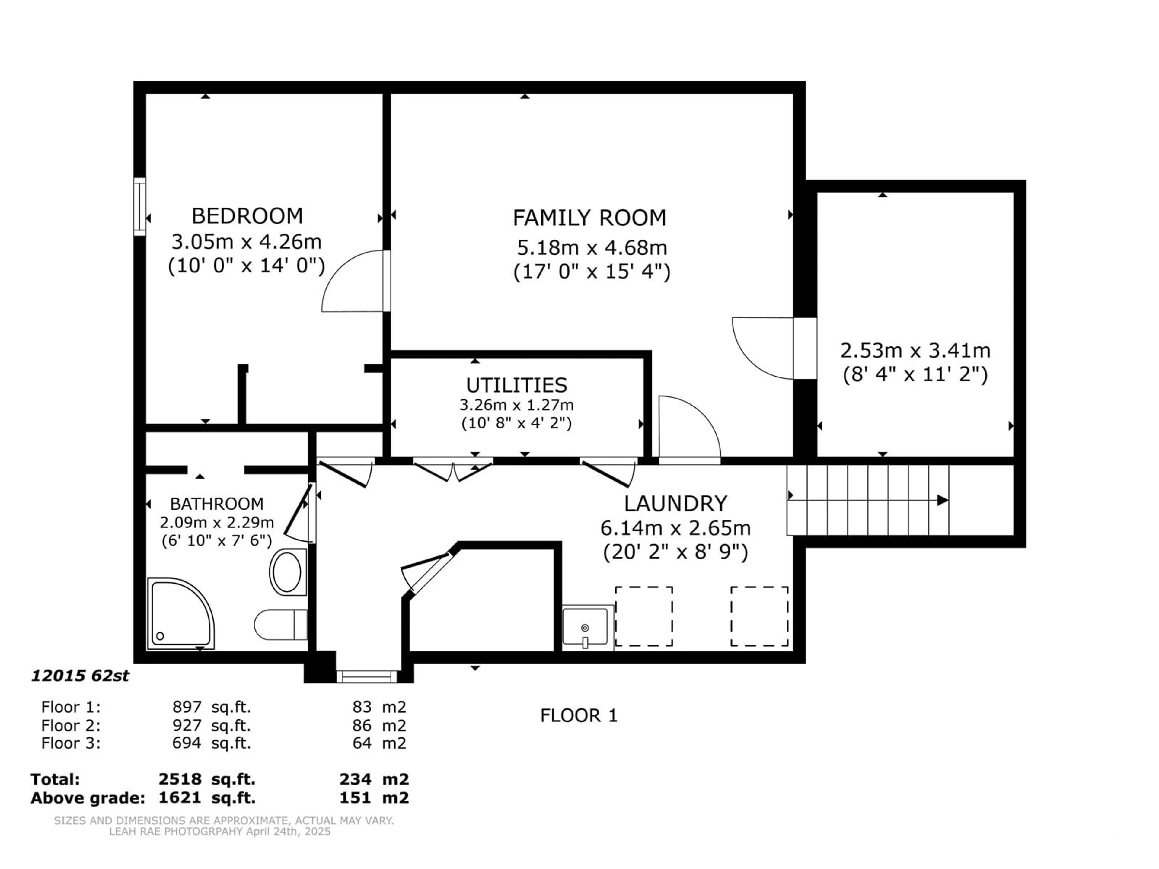 Floor plan for 12015 62 ST, Edmonton Alberta T5W4C9