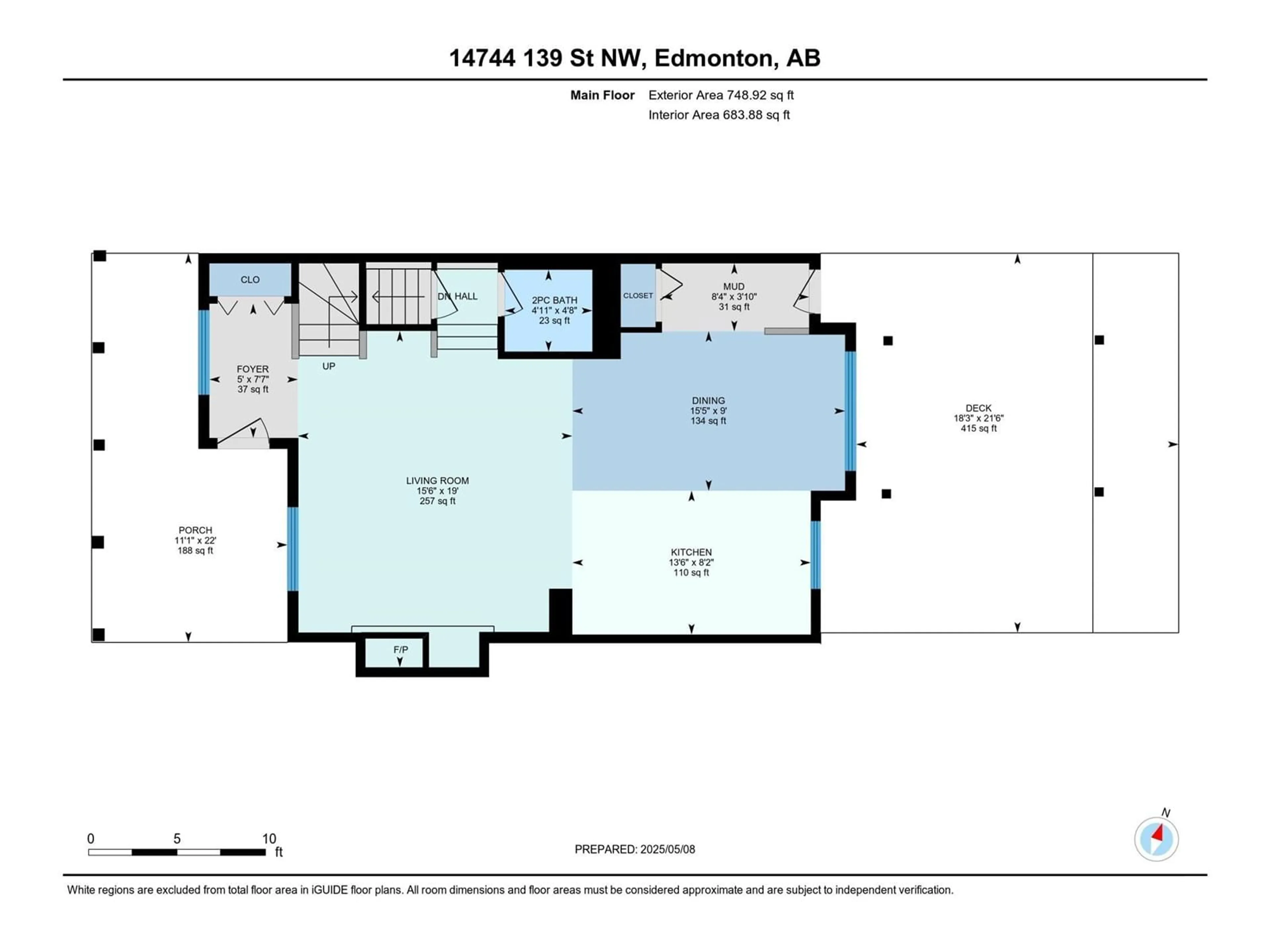 Floor plan for NW - 14744 139 ST, Edmonton Alberta T6V1R9