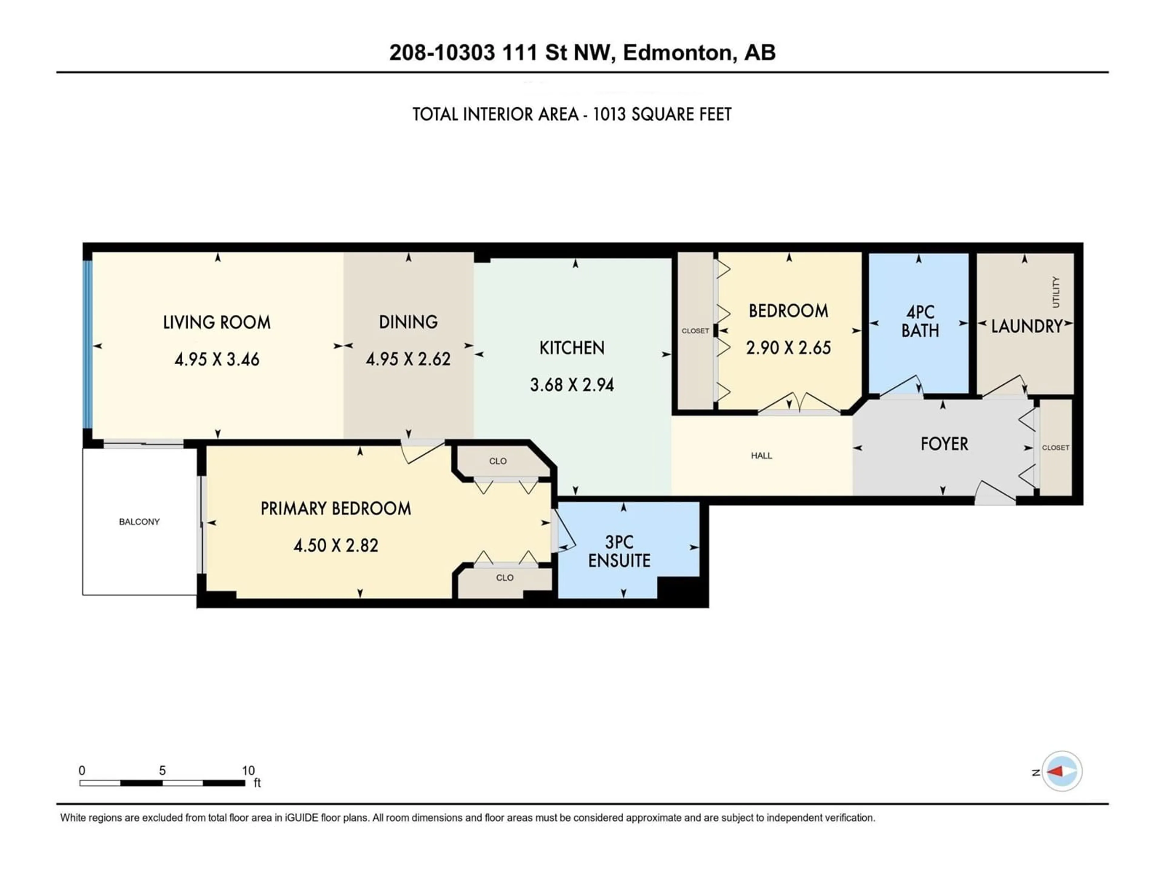 Floor plan for #208 - 10303 111 ST, Edmonton Alberta T5K0C6